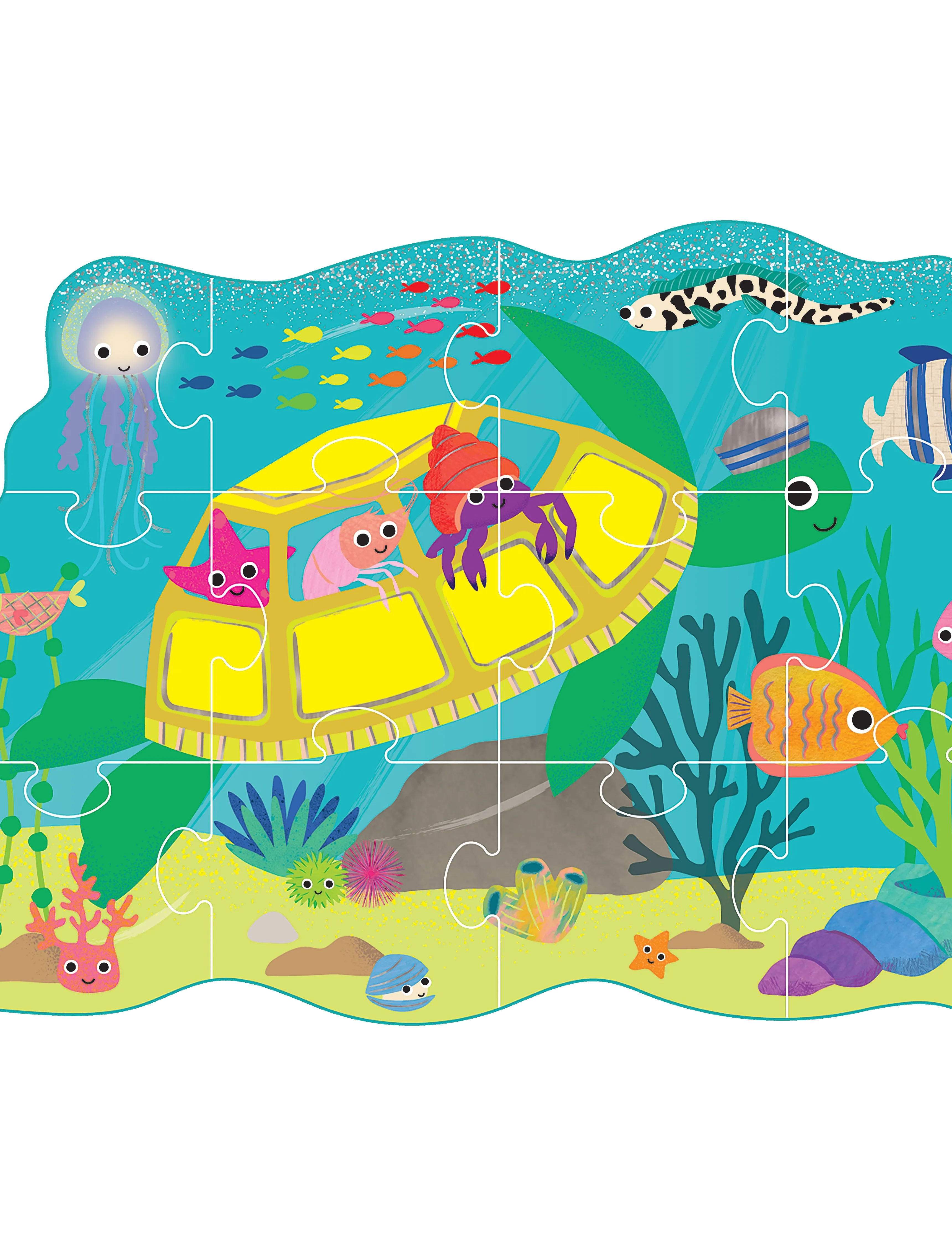 Floss & Rock - Shaped Puzzle 12 pcs. - Ocean - classic puzzles - blue - 0