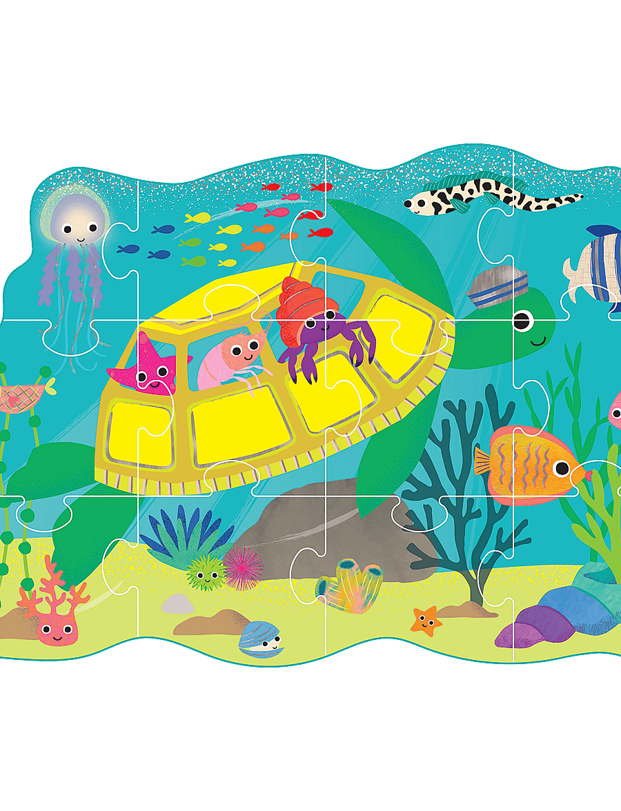 Floss & Rock - Shaped Puzzle 12 pcs. - Ocean - classic puzzles - blue - 0