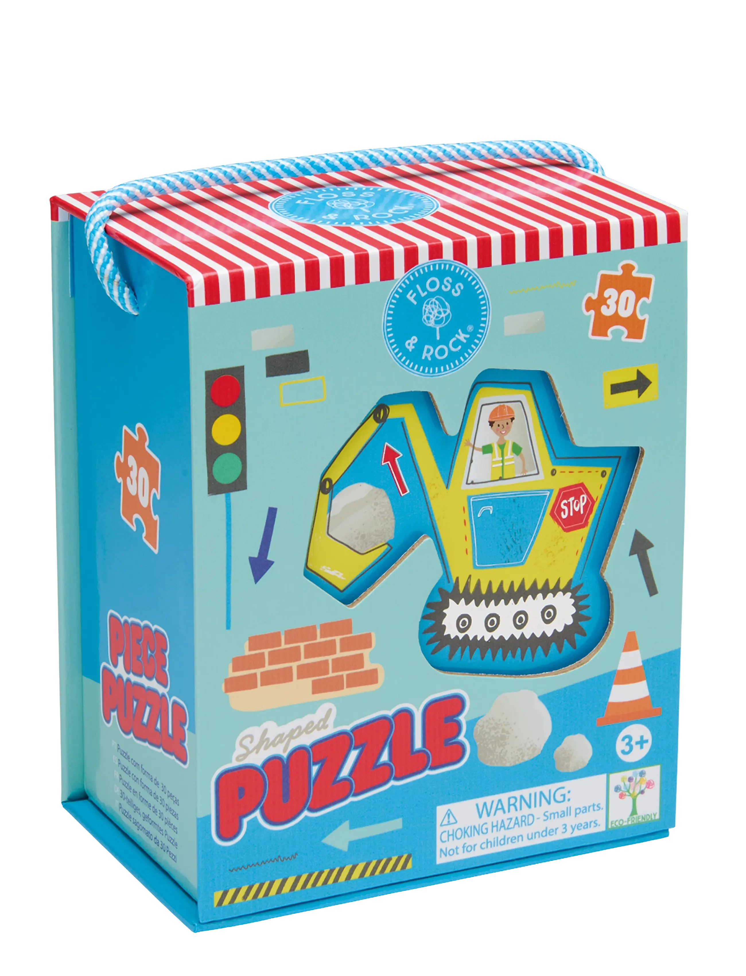 Floss & Rock Shaped Puzzle 30 pcs. - Construction - Spielzeug 3-5 Jahre - YELLOW / blue