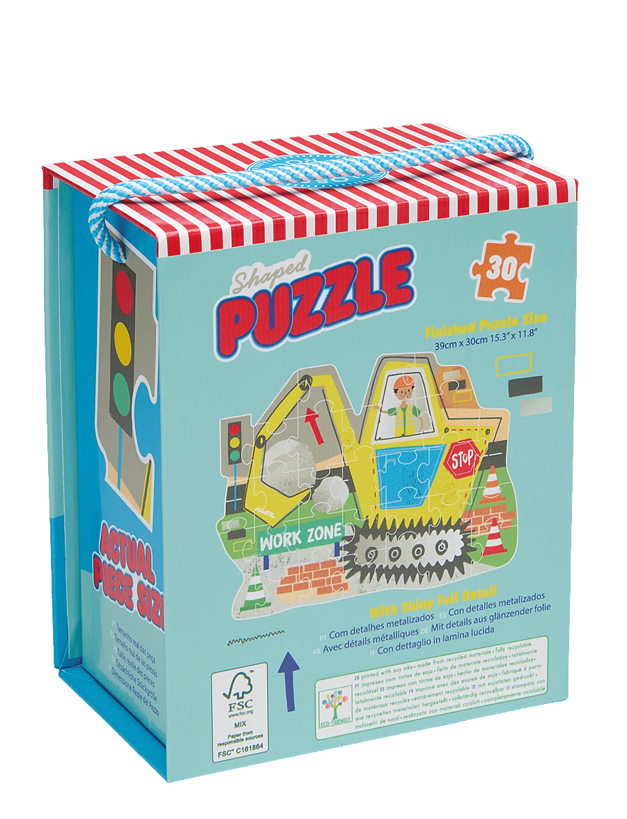 Floss & Rock - Shaped Puzzle 30 pcs. - Construction - yellow - 2