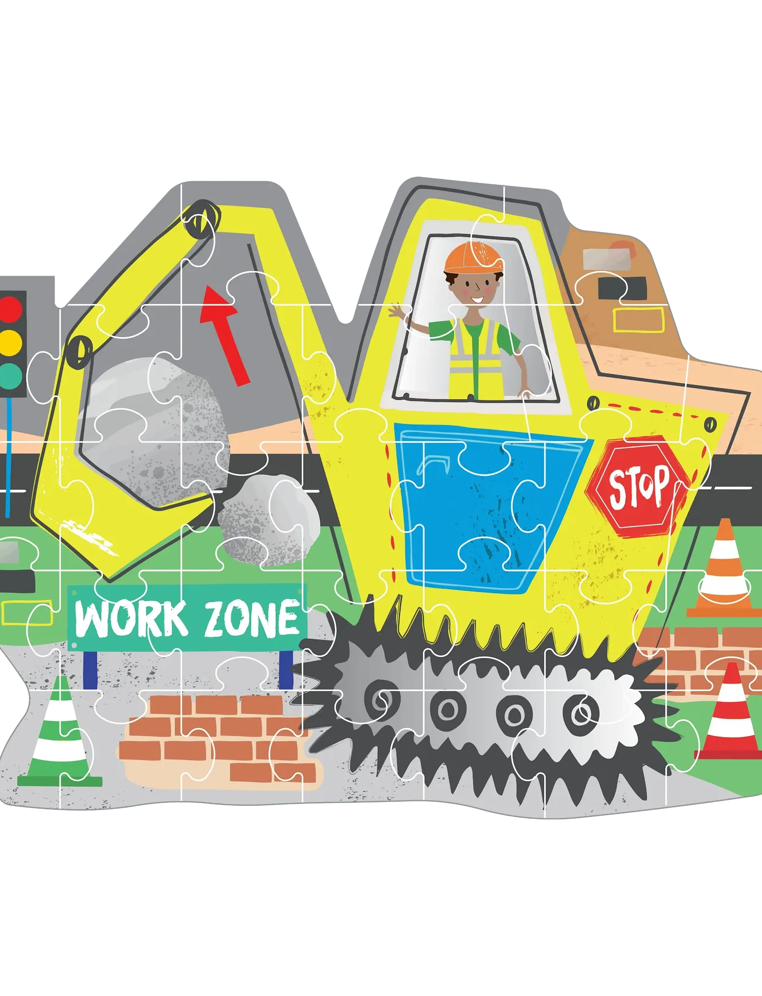 Floss & Rock - Shaped Puzzle 30 pcs. - Construction - classic puzzles - yellow - 0