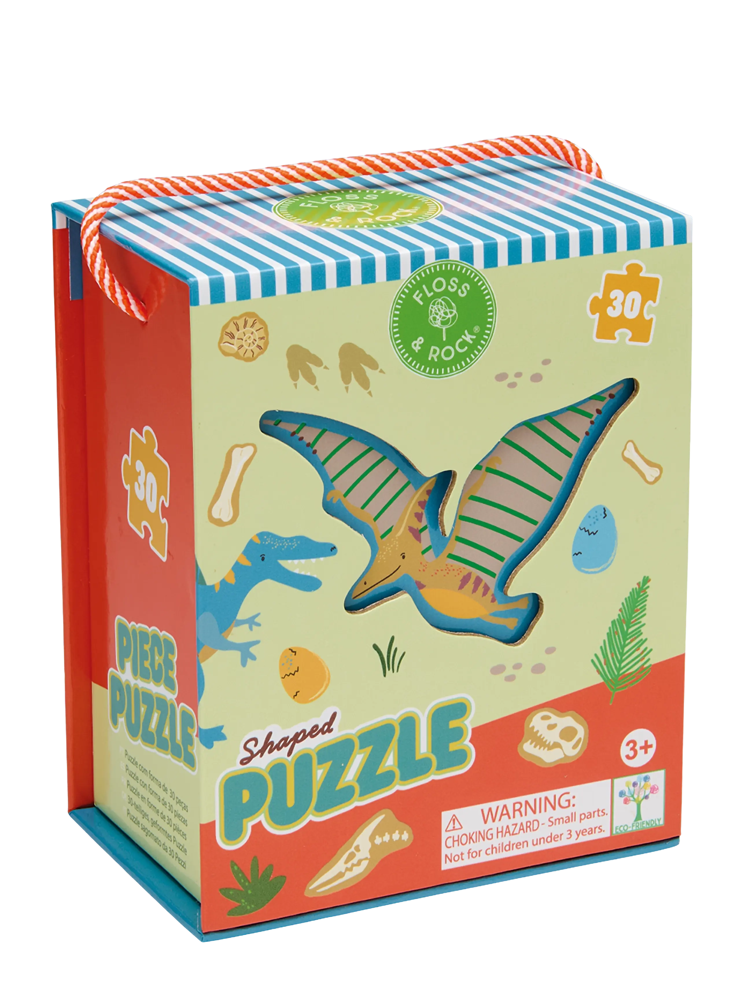 Floss & Rock Shaped Puzzle 30 pcs. - Dino - Spielzeug 3-5 Jahre - GREEN / green