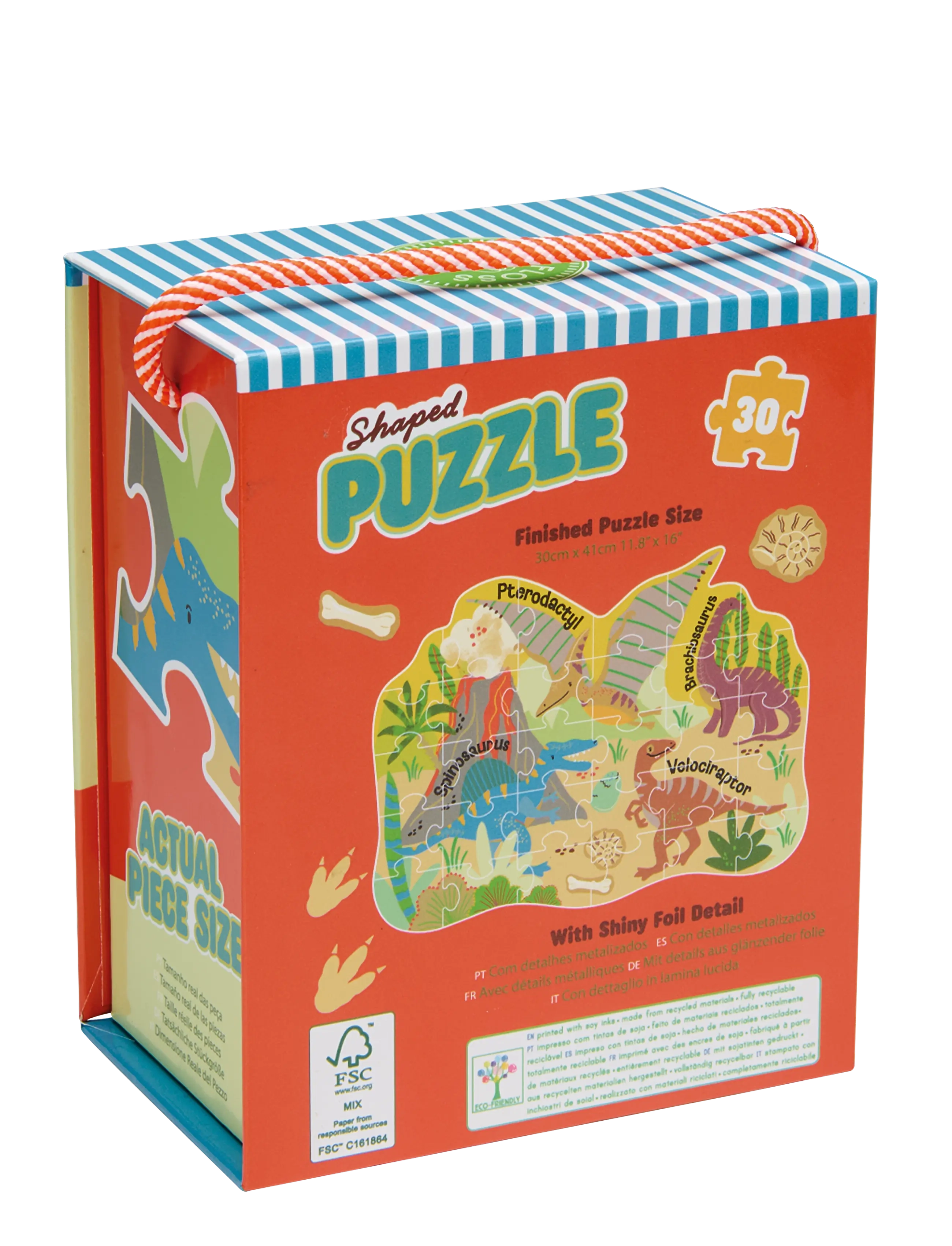 Floss & Rock - Shaped Puzzle 30 pcs. - Dino - green - 1