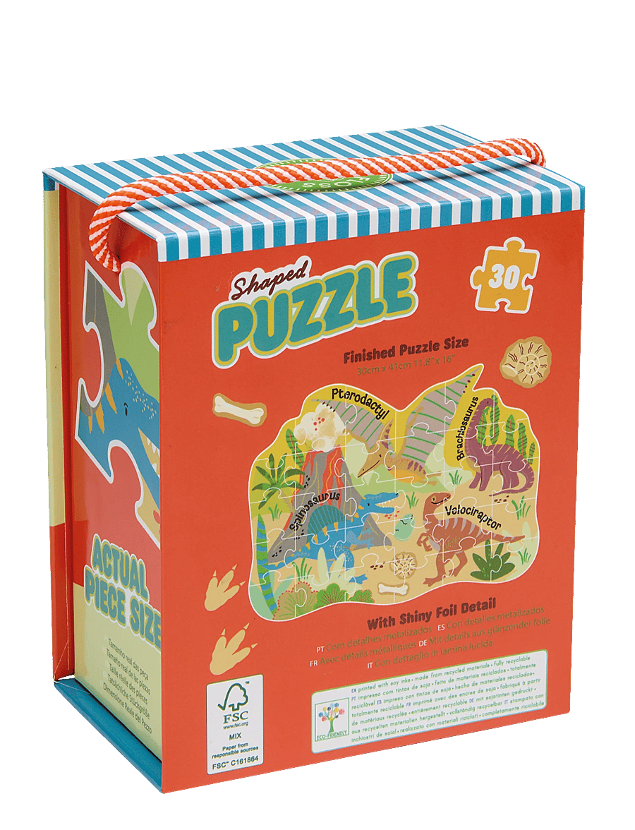 Floss & Rock - Shaped Puzzle 30 pcs. - Dino - green - 1