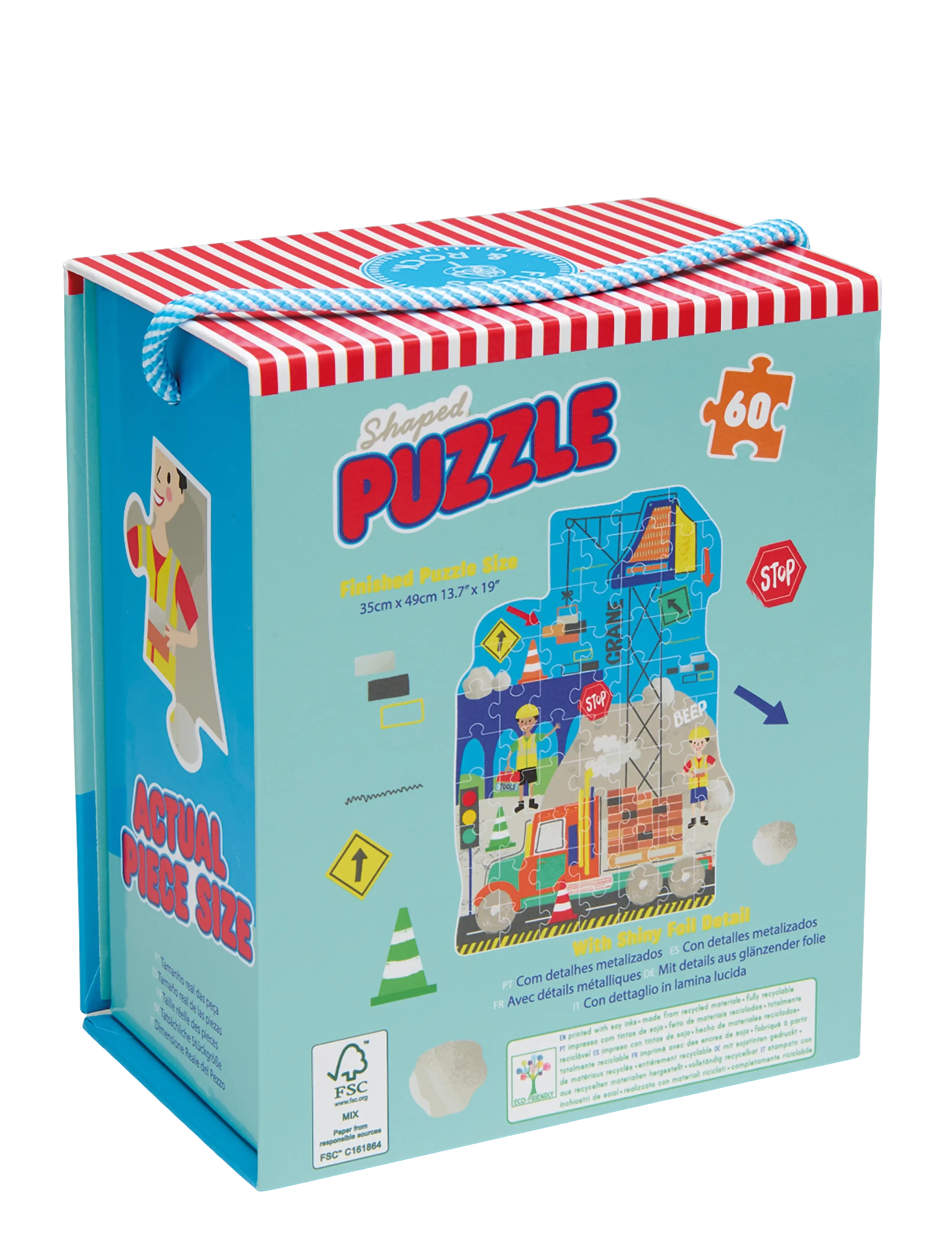 Floss & Rock - Shaped Puzzle 60 pcs. - Construction - yellow - 1