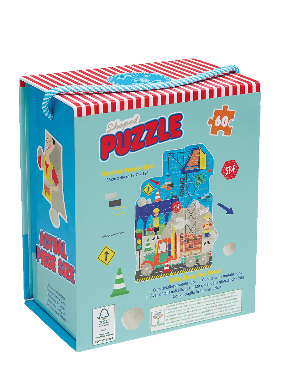 Floss & Rock - Shaped Puzzle 60 pcs. - Construction - yellow - 1