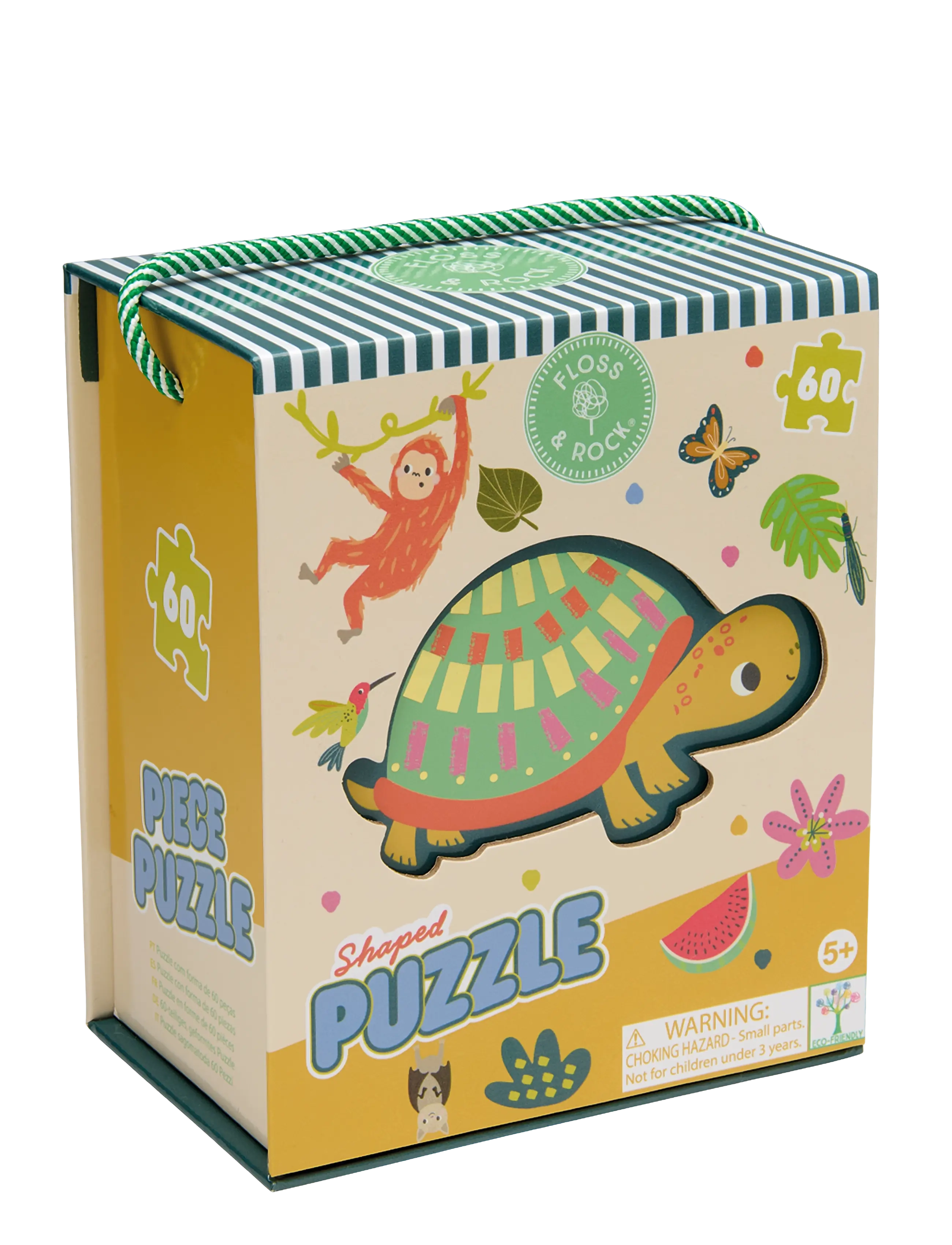 Floss & Rock Shaped Puzzle 60 pcs. - Jungle - Spielzeug 3-5 Jahre - GREEN / green