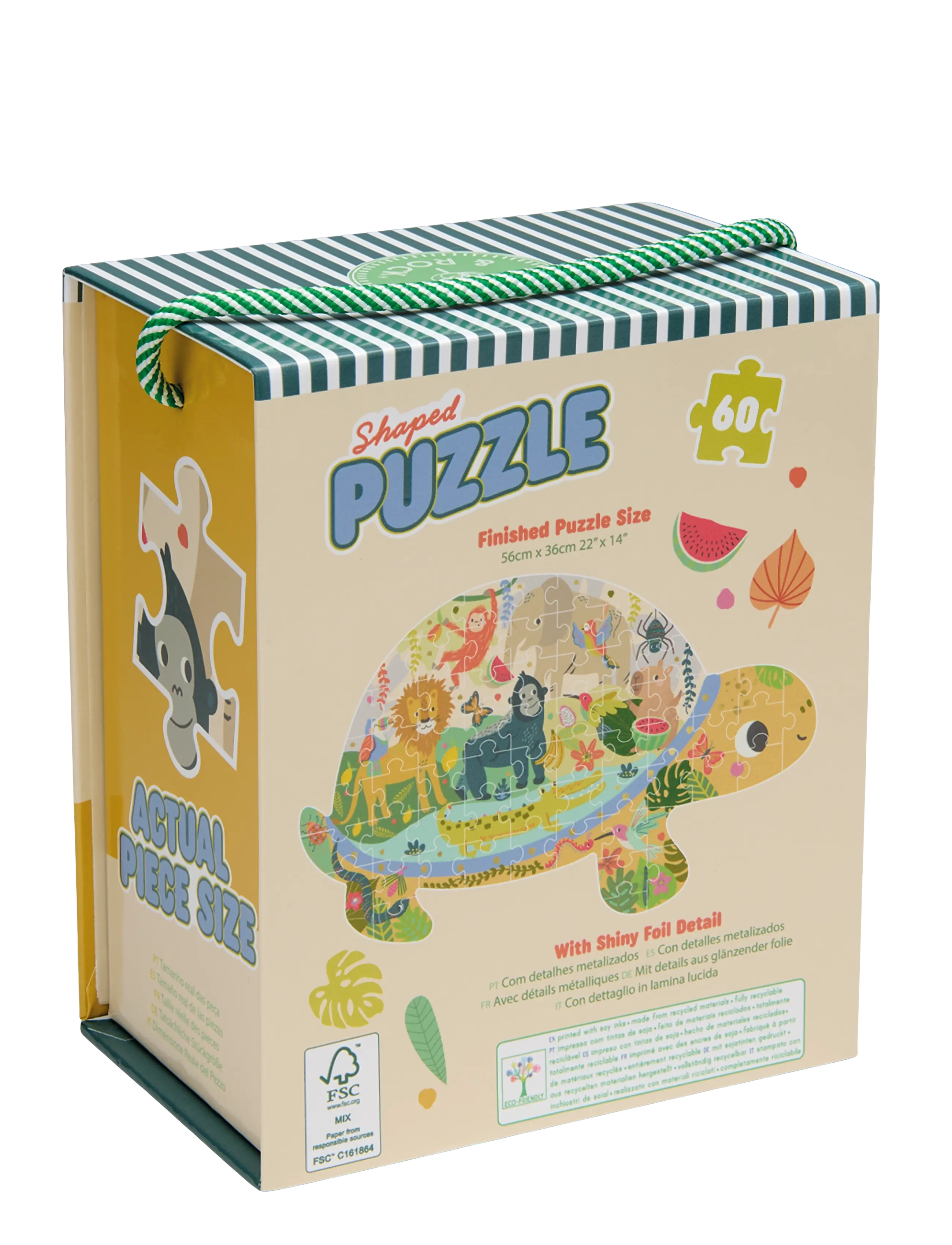 Floss & Rock - Shaped Puzzle 60 pcs. - Jungle - green - 1