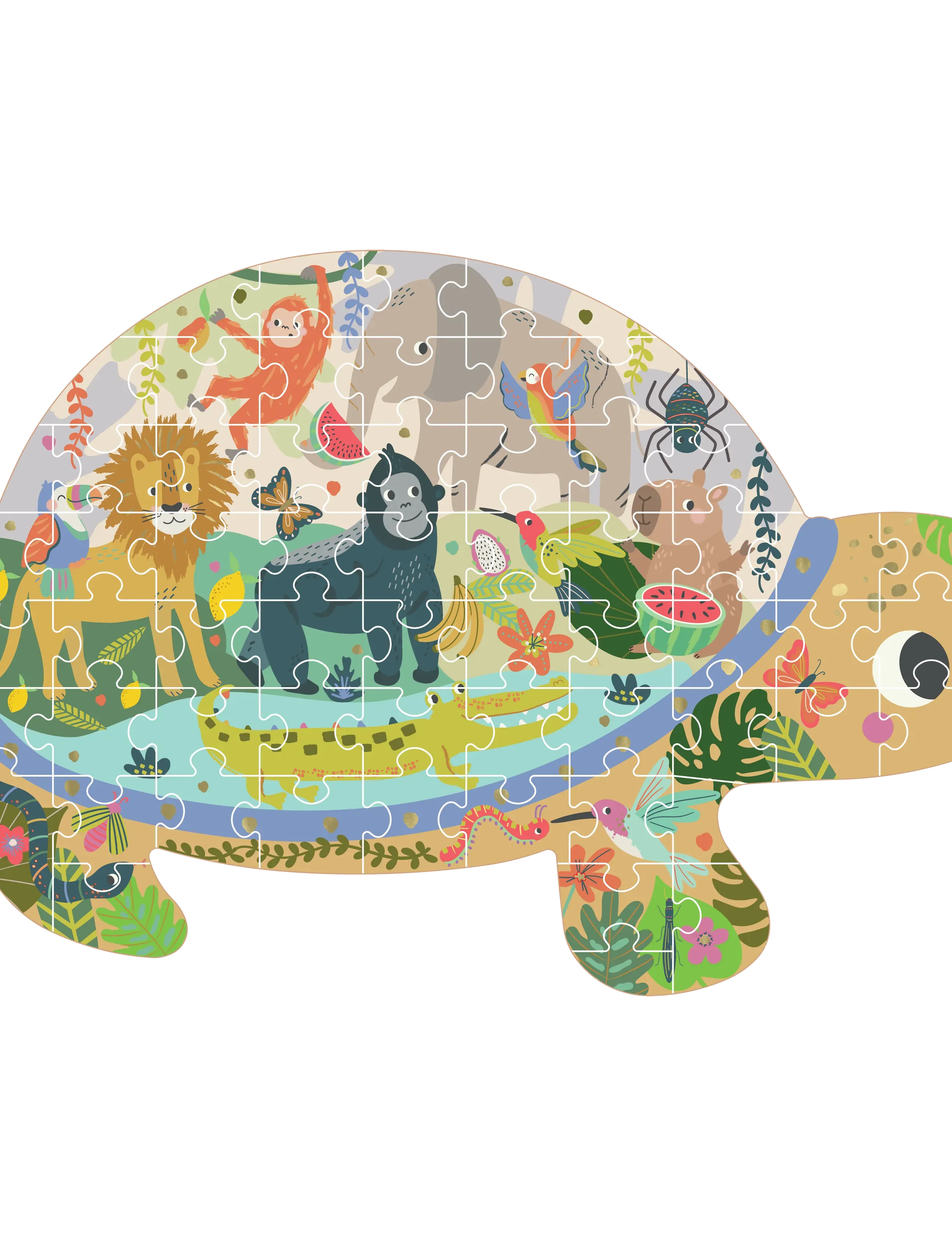 Floss & Rock - Shaped Puzzle 60 pcs. - Jungle - classic puzzles - green - 0