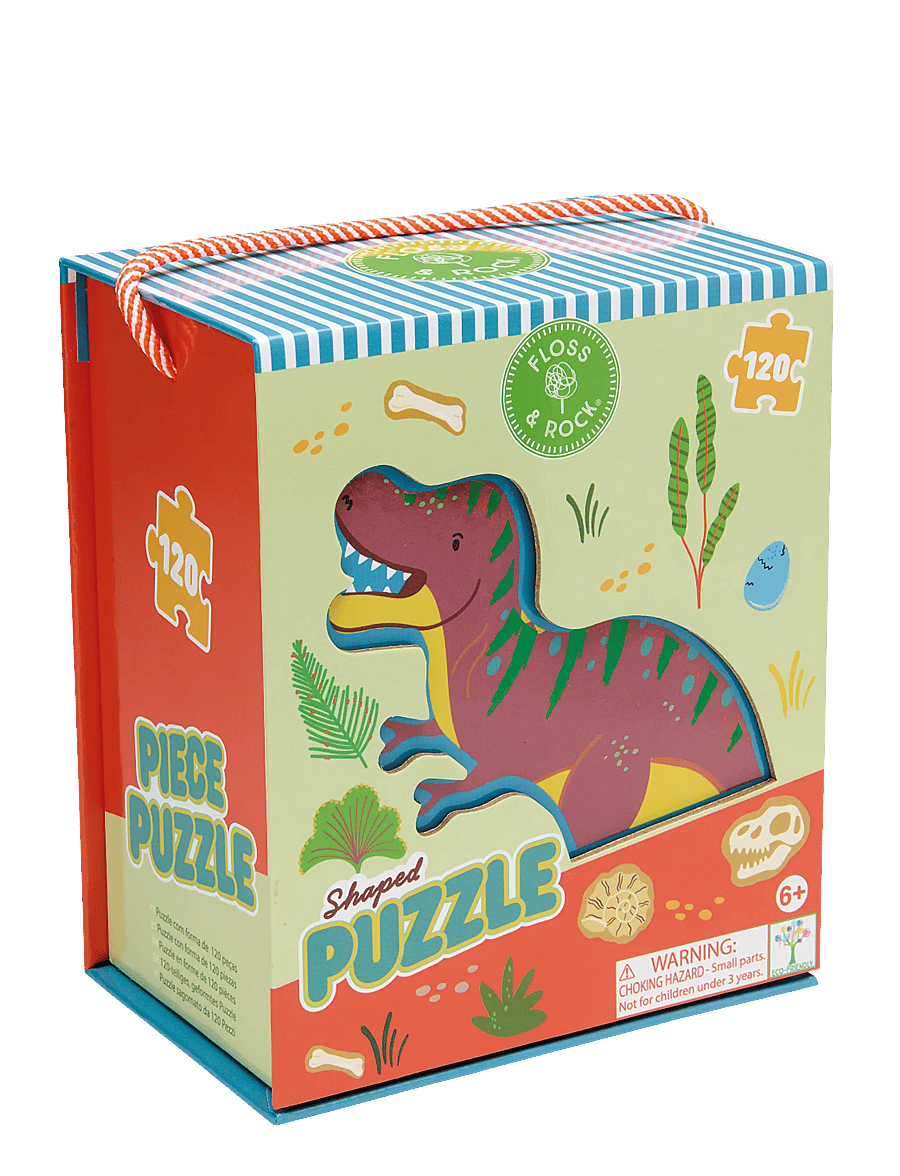 Floss & Rock - Shaped Puzzle 120 pcs. - Dino - classic puzzles - green - 1