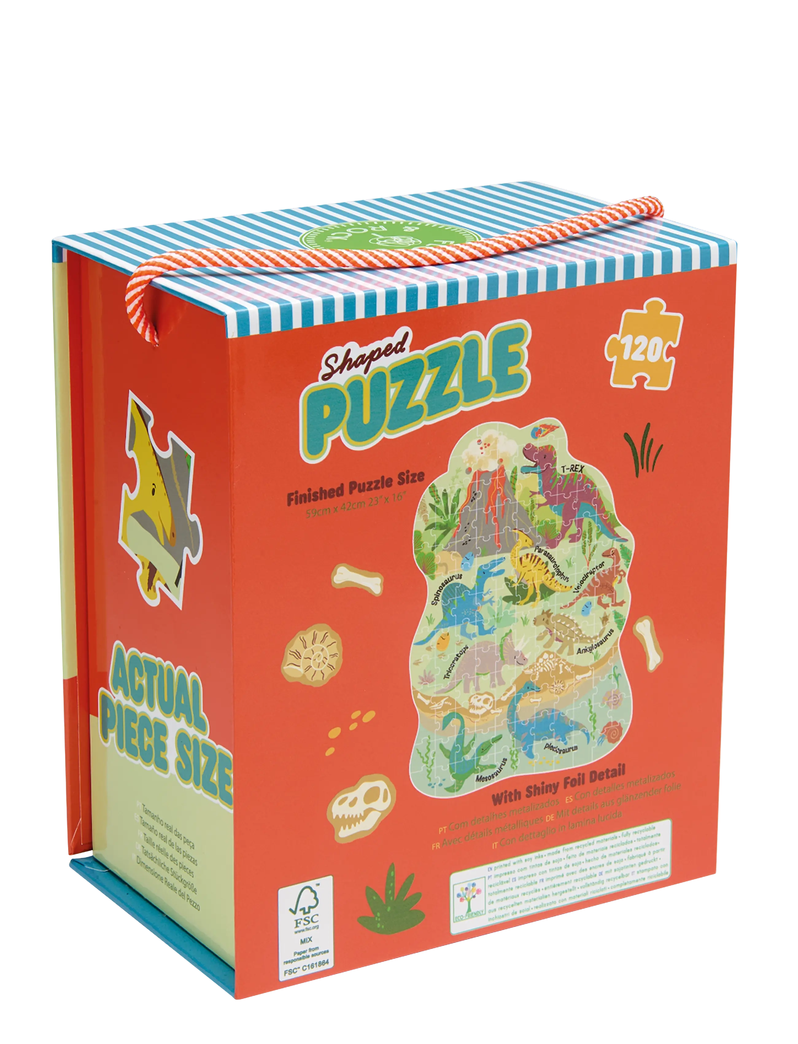 Floss & Rock - Shaped Puzzle 120 pcs. - Dino - classic puzzles - green - 2