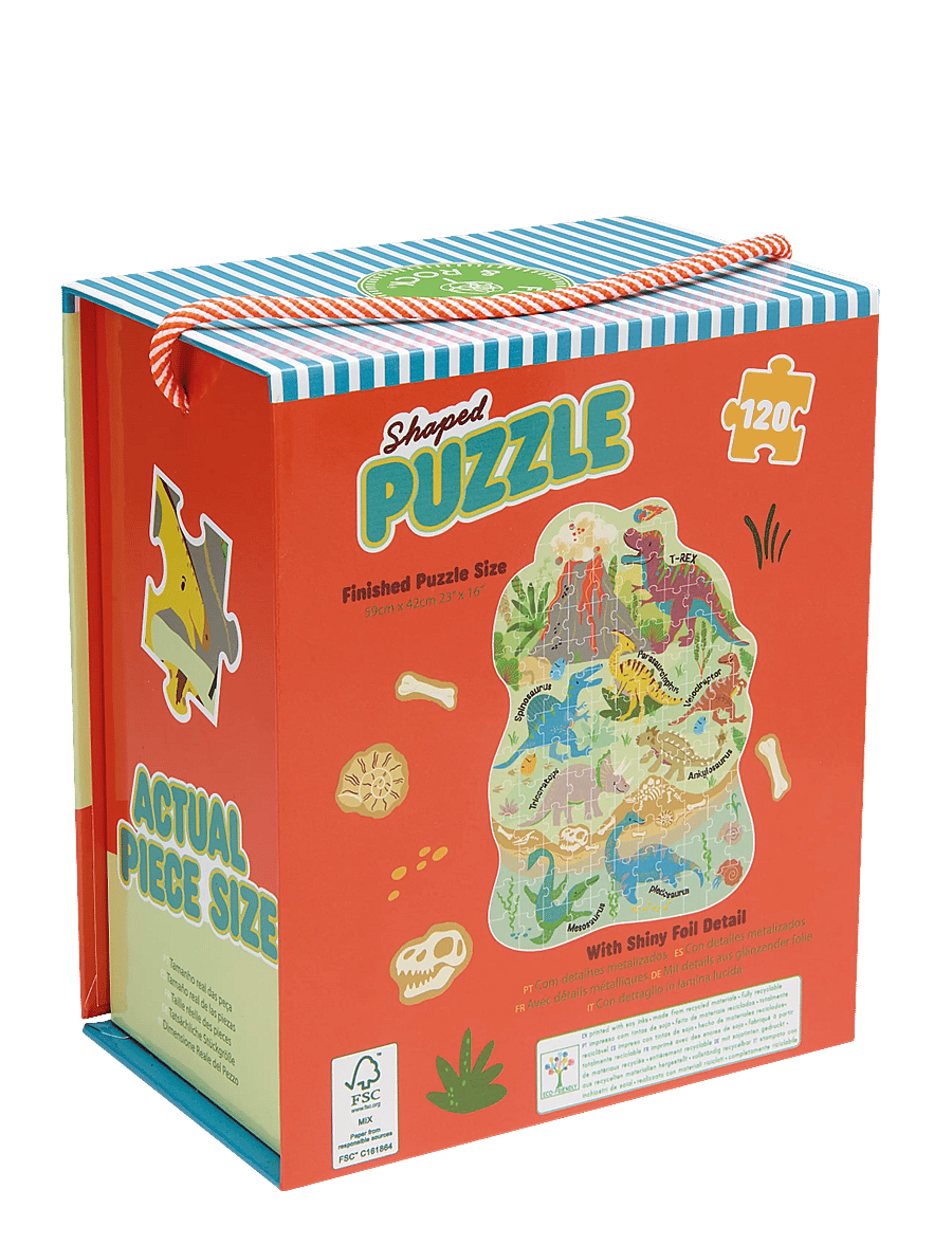 Floss & Rock - Shaped Puzzle 120 pcs. - Dino - classic puzzles - green - 2