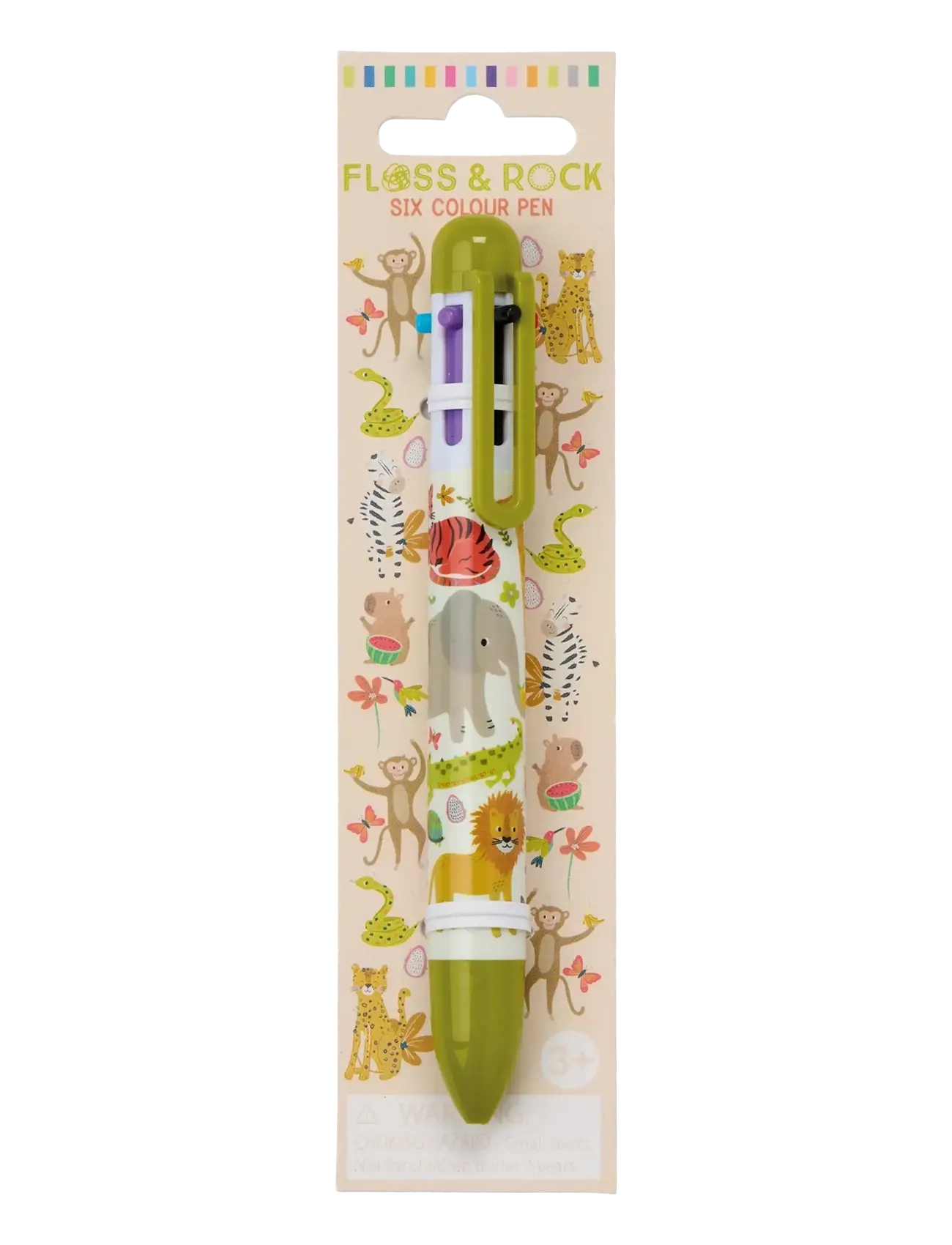Floss & Rock Click Pen 6 Colour - Jungle - Kodutööde nurk - GREEN / multi