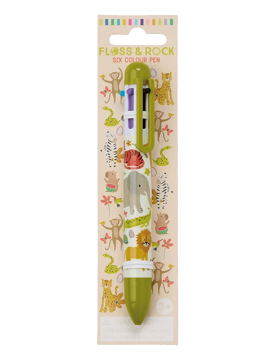 Floss & Rock - Click Pen 6 Colour - Jungle - bleistifte - green - 0