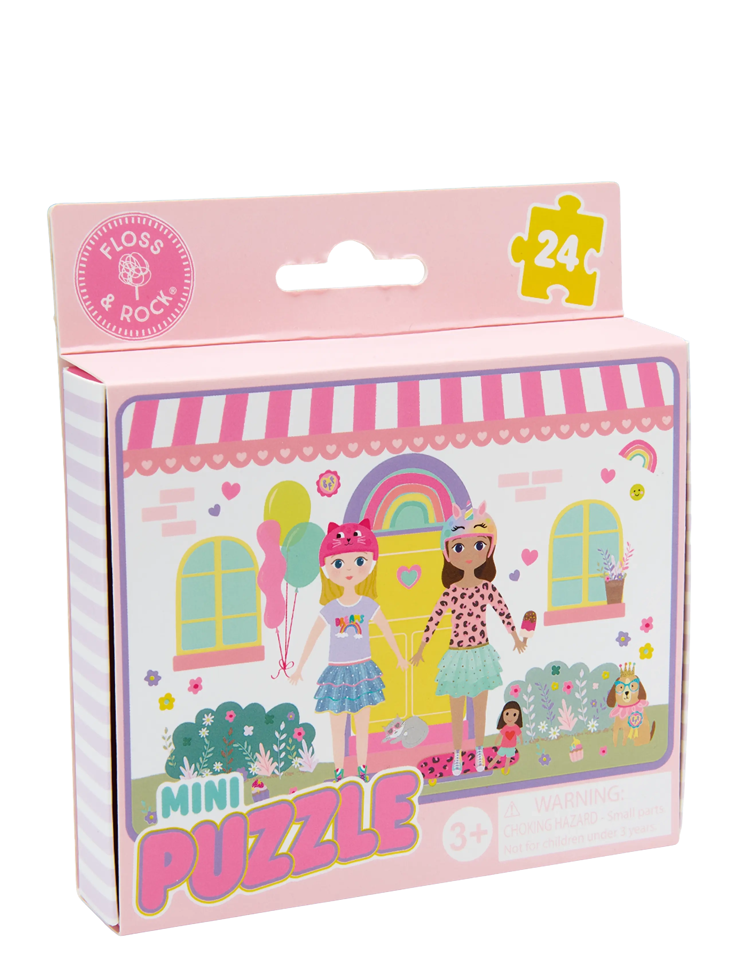 Floss & Rock Mini Puzzle 24 Pcs. Best Friends, Kinder,,,Rosa Gr.15X10X4