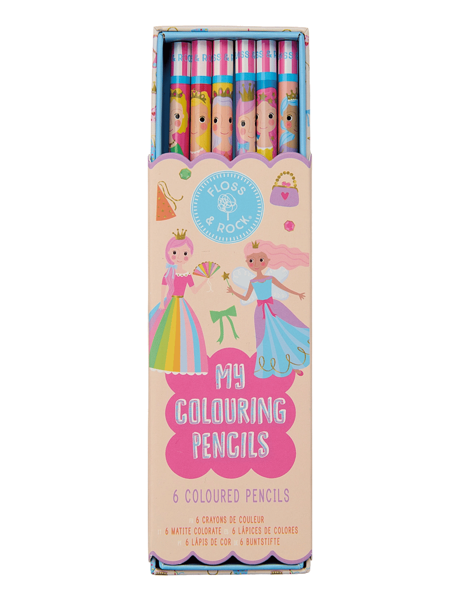 Floss & Rock - Colouring Pencils 6 Pack - Princess - pink - 1