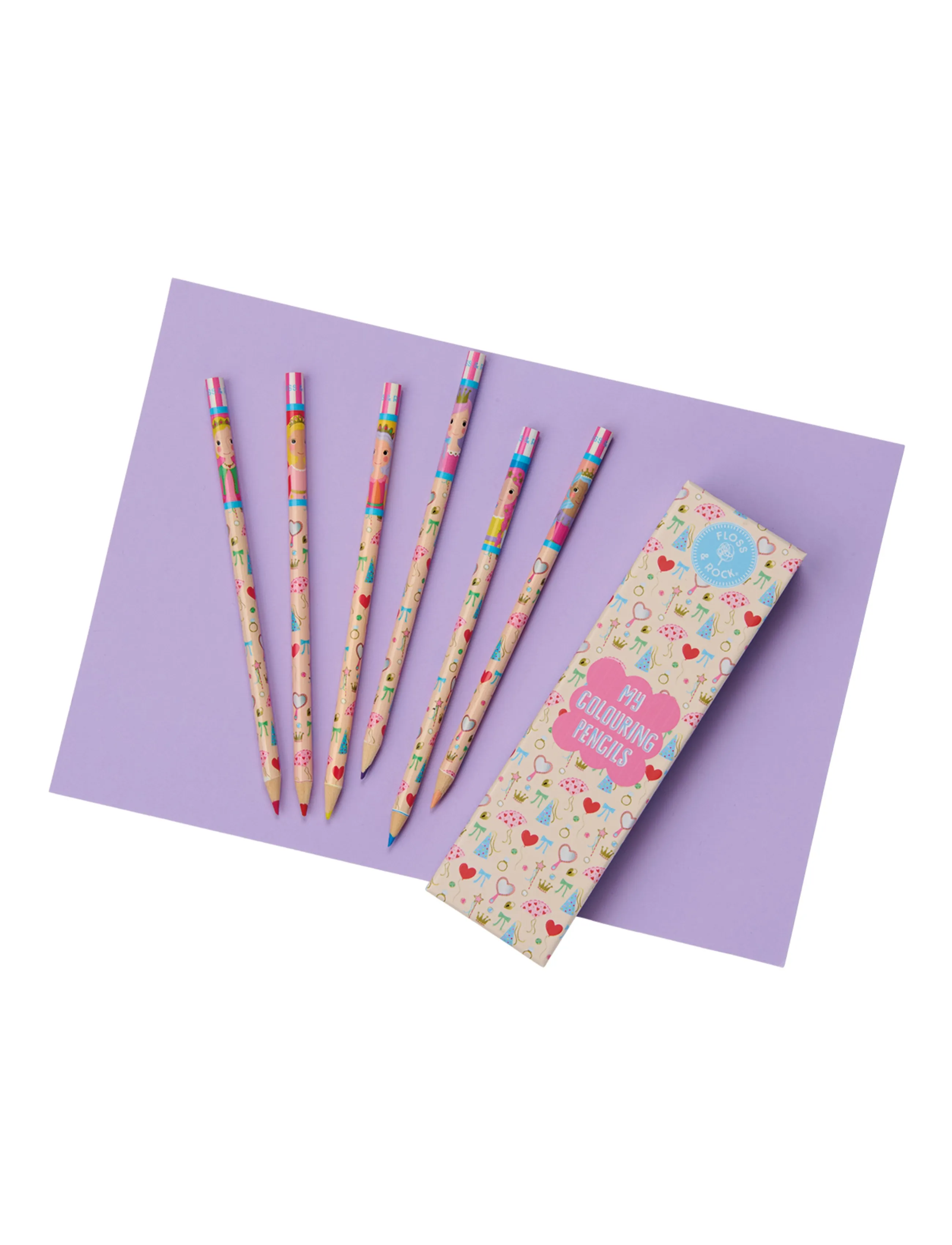 Floss & Rock - Colouring Pencils 6 Pack - Princess - pink - 0