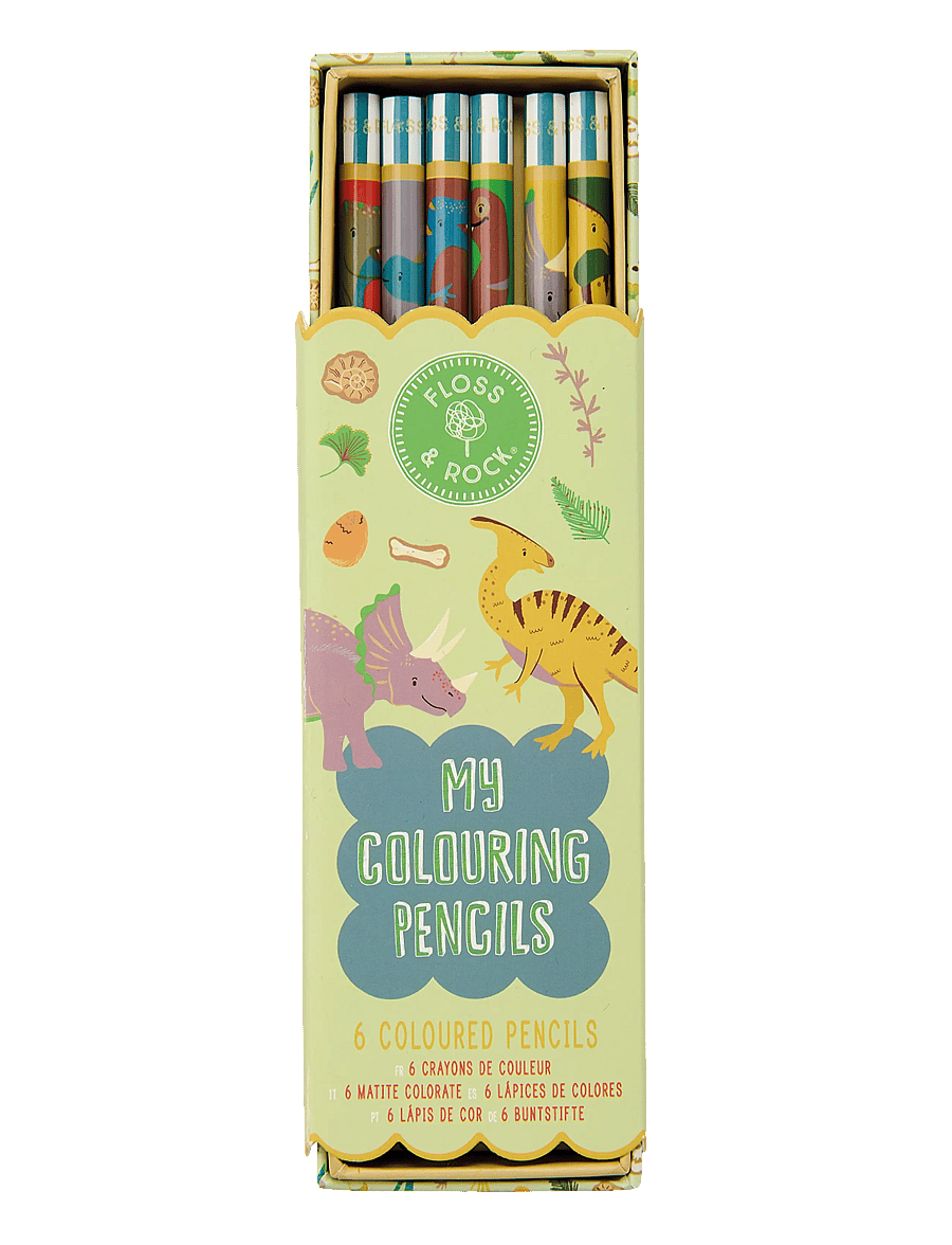 Floss & Rock - Colouring Pencils 6 Pack - Dino - green - 0