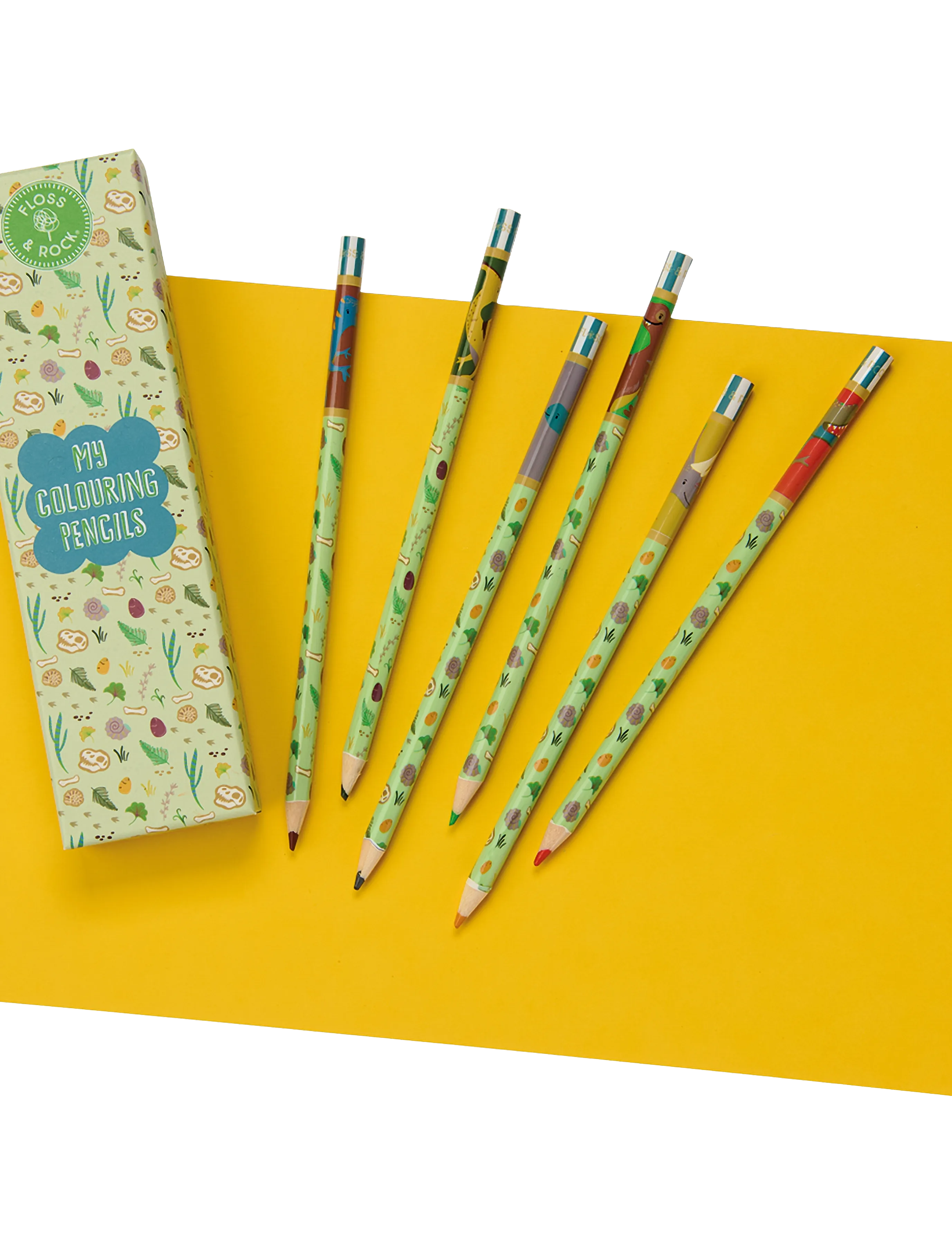 Floss & Rock - Colouring Pencils 6 Pack - Dino - bleistifte - green - 0