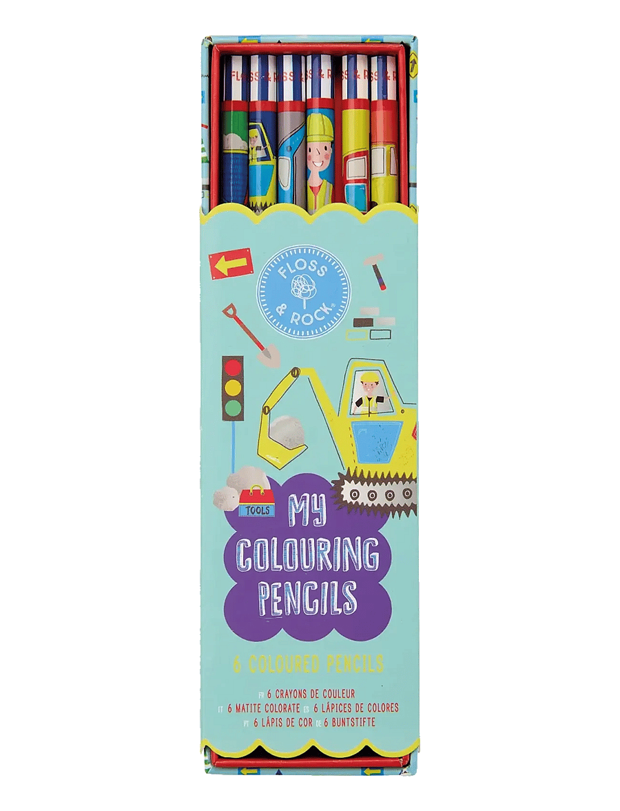 Floss & Rock - Colouring Pencils 6 Pack - Construction - yellow - 0
