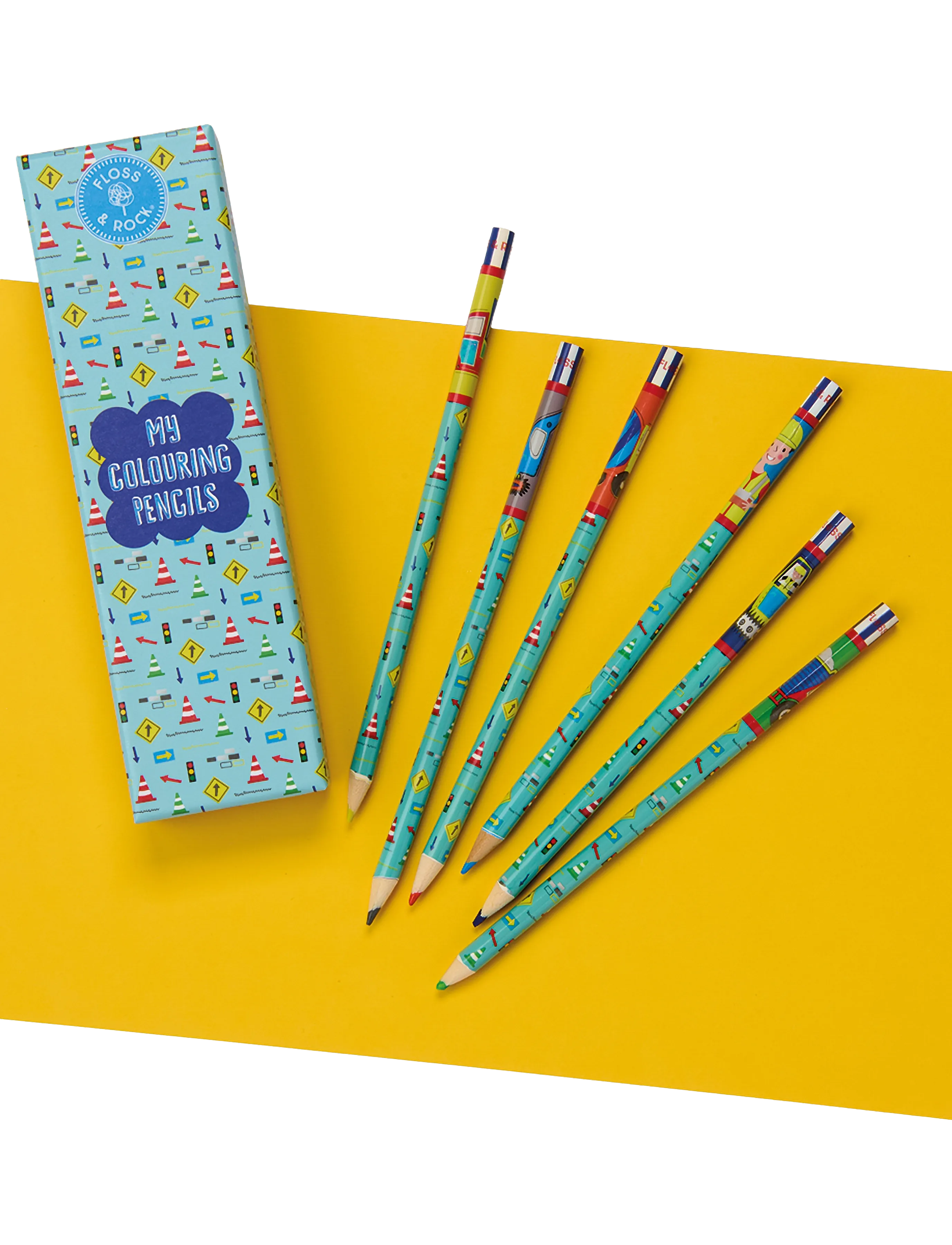 Floss & Rock - Colouring Pencils 6 Pack - Construction - bleistifte - yellow - 0