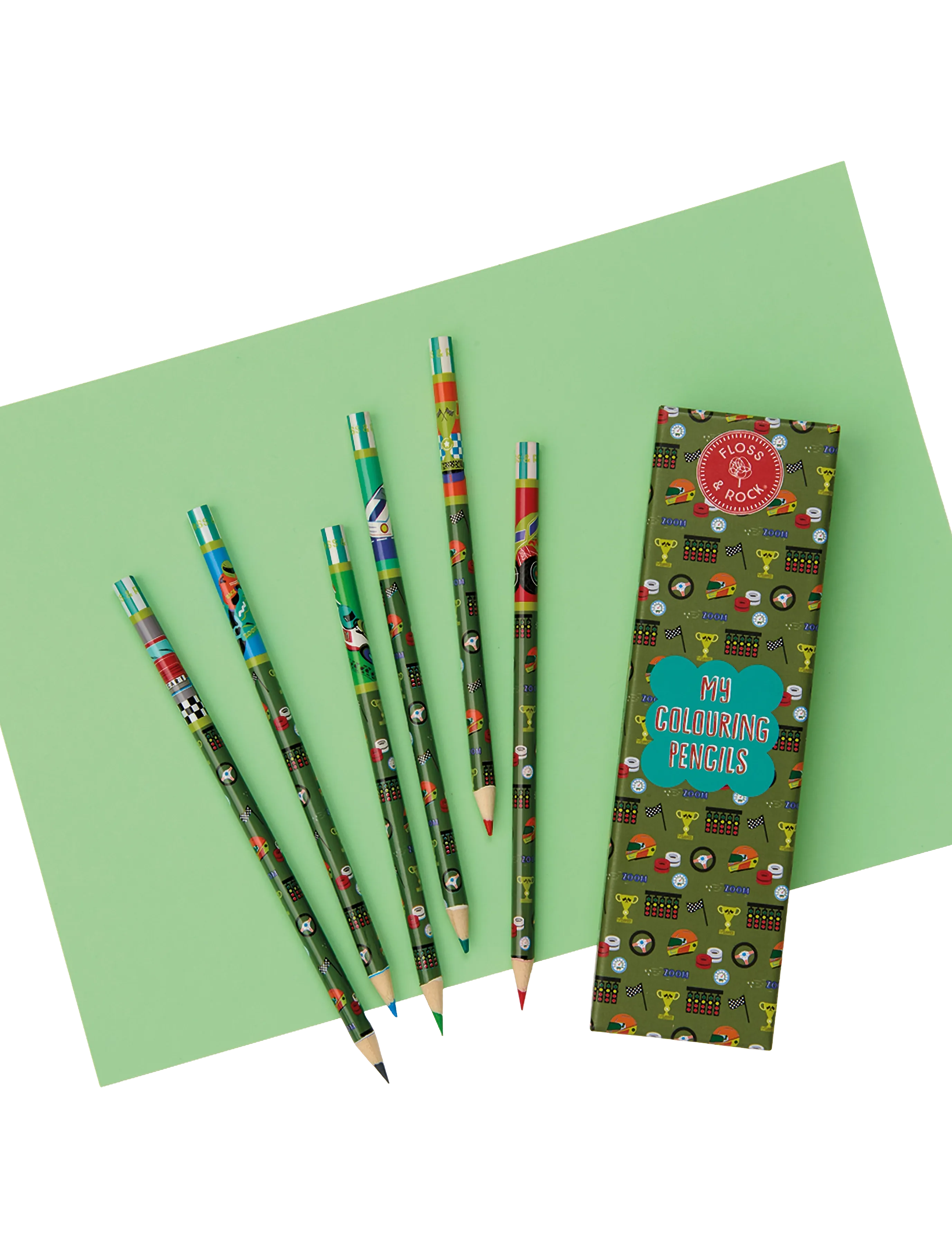 Floss & Rock - Colouring Pencils 6 Pack - Cars - bleistifte - red - 0