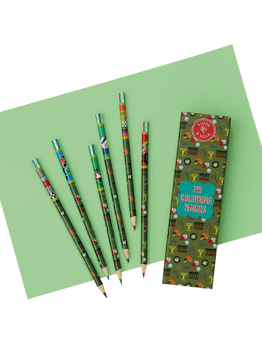 Floss & Rock - Colouring Pencils 6 Pack - Cars - bleistifte - red - 0