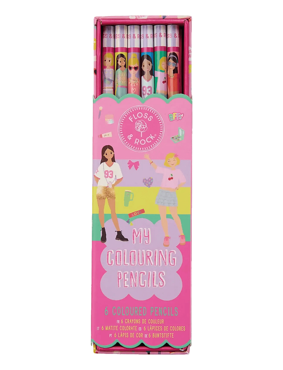 Floss & Rock - Colouring Pencils 6 Pack - Fashion Friends - pink - 0