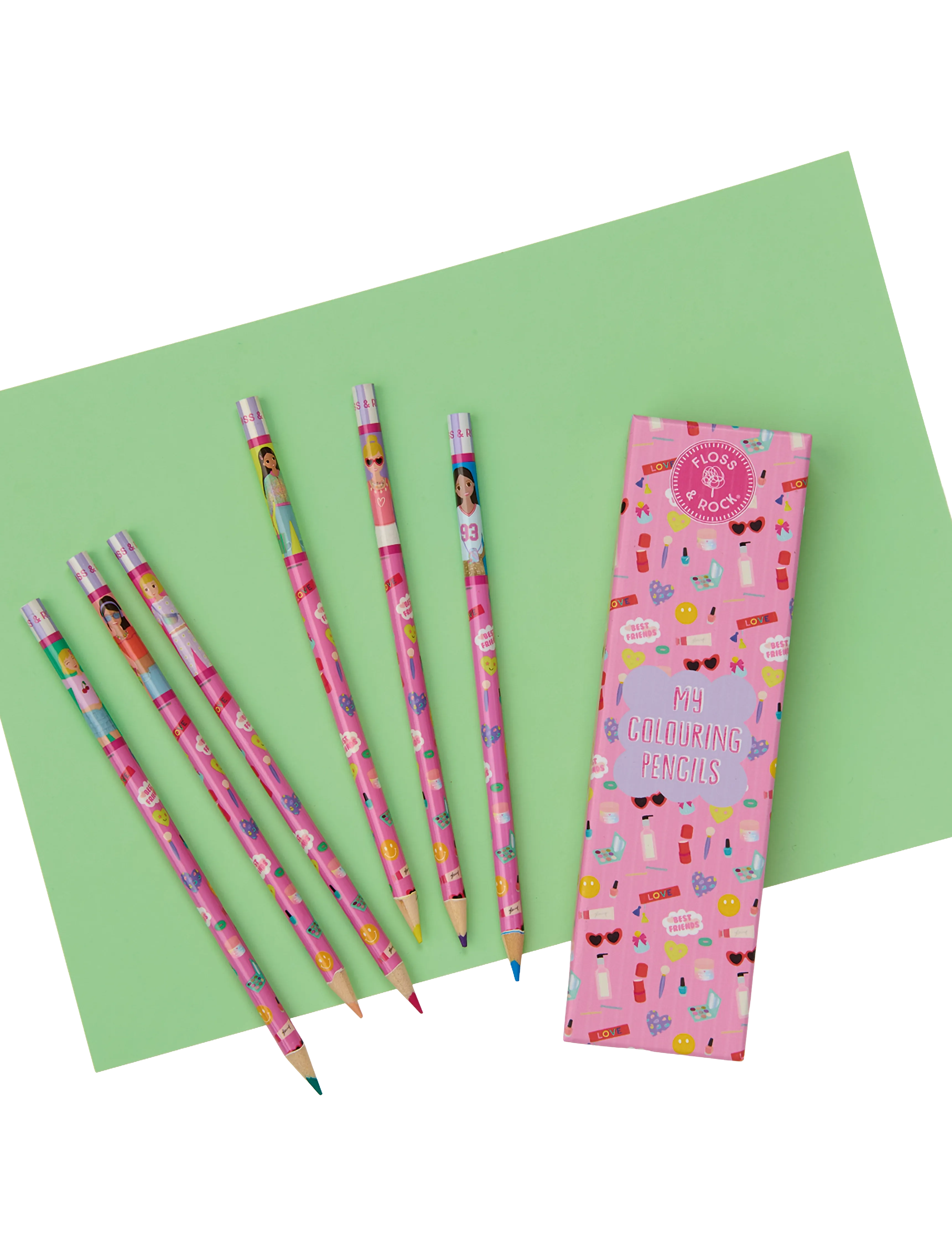 Floss & Rock - Colouring Pencils 6 Pack - Fashion Friends - bleistifte - pink - 0