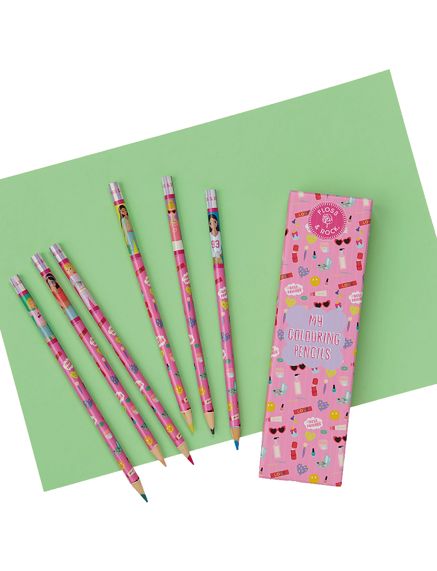 Floss & Rock - Colouring Pencils 6 Pack - Fashion Friends - bleistifte - pink - 0