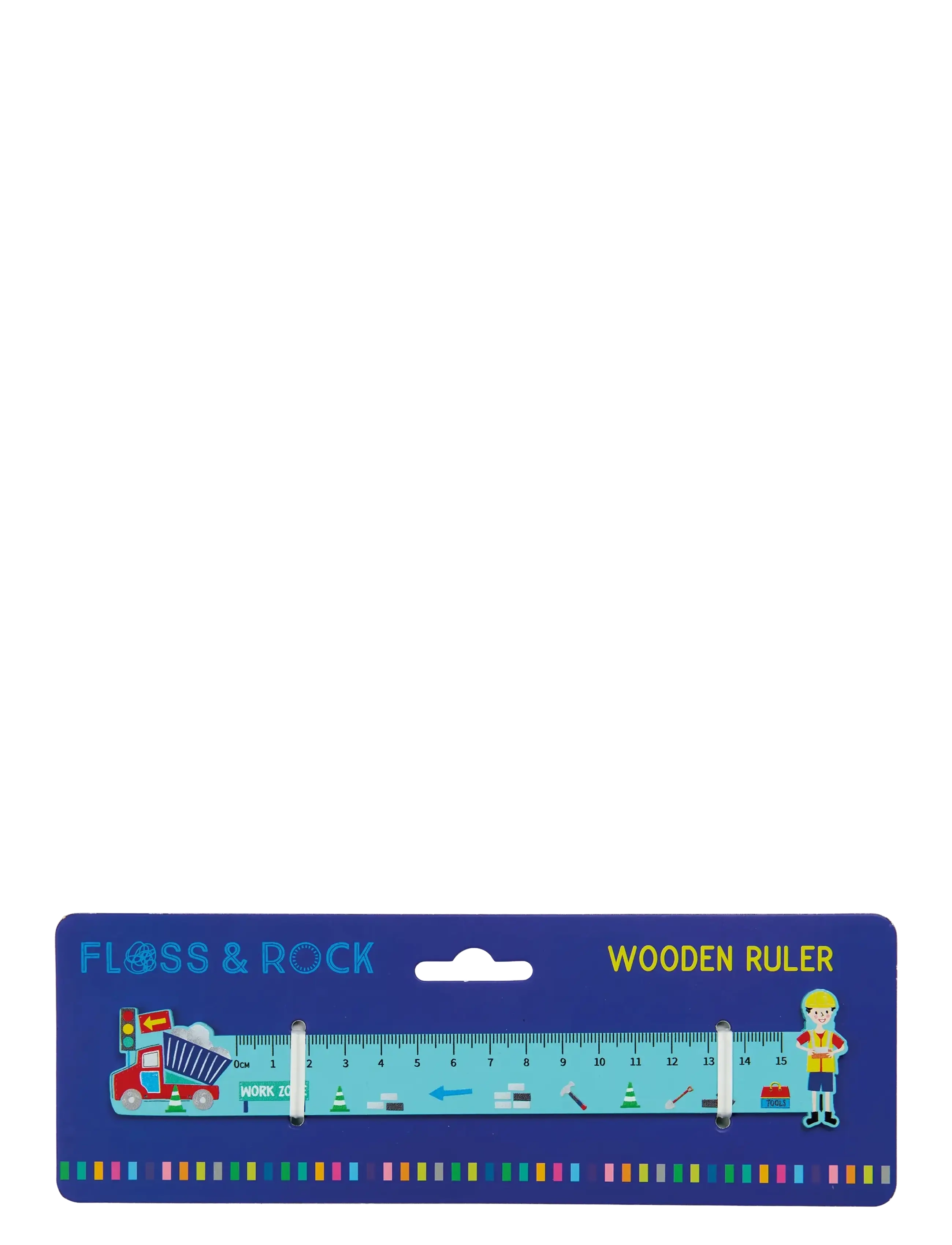 Floss & Rock Wooden Ruler - Construction - Spielzeug 3-5 Jahre - YELLOW / blue