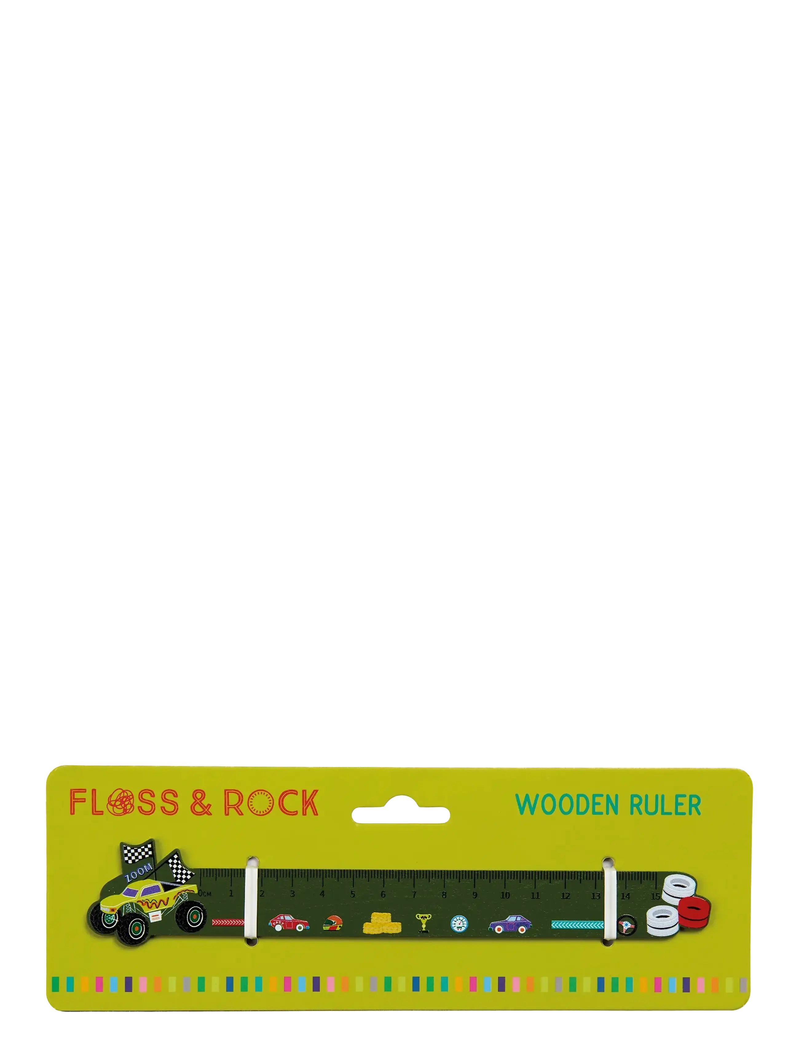 Floss & Rock Wooden Ruler - Cars - Spielzeug 3-5 Jahre - RED / green