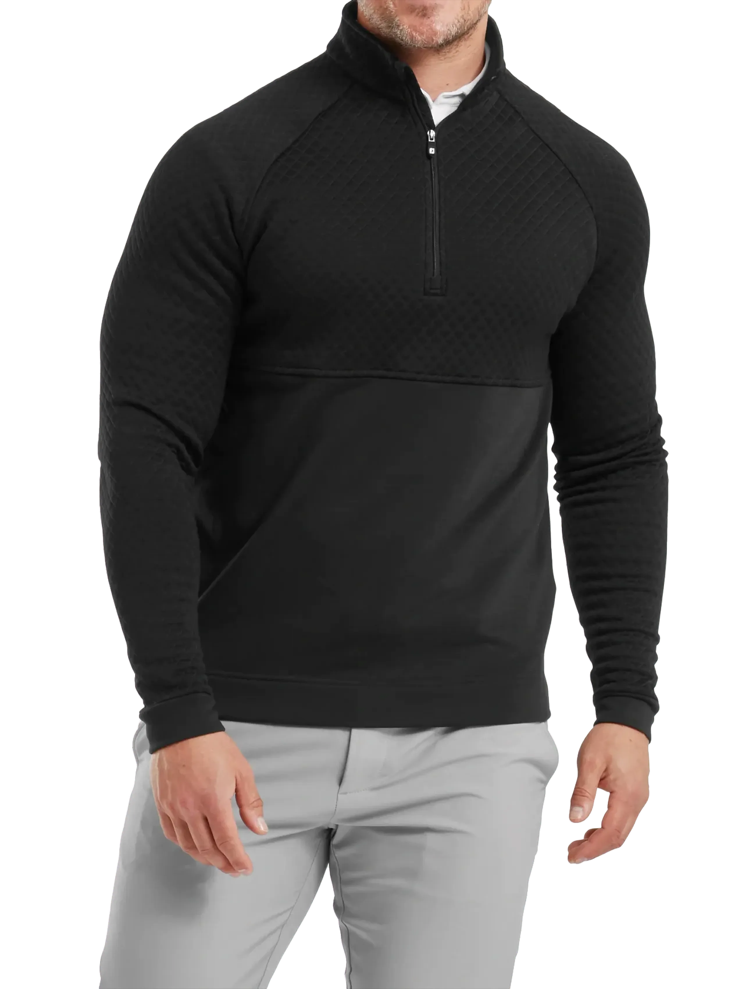 FootJoy Jacquard Thermal Chill-Out, L, Black, Sport Jackets > Sport Golf Jackets, Herre