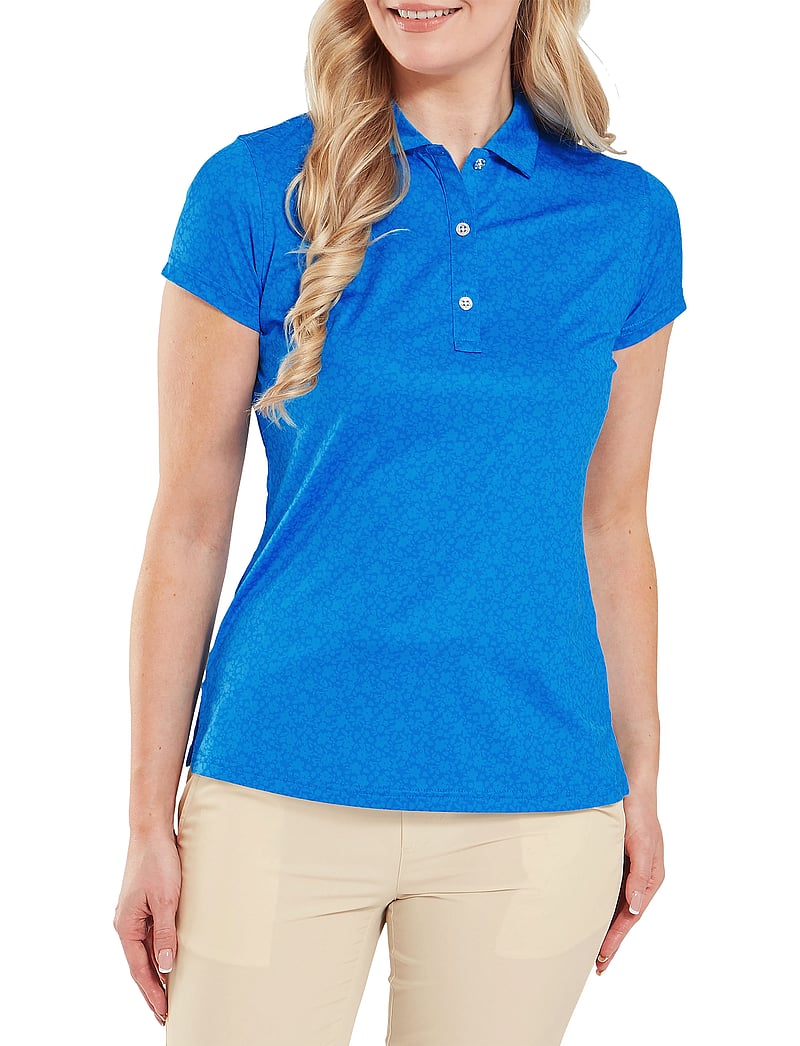 FootJoy - Painted Floral Cap Sleeve Lisle - t-shirts - blue - 0