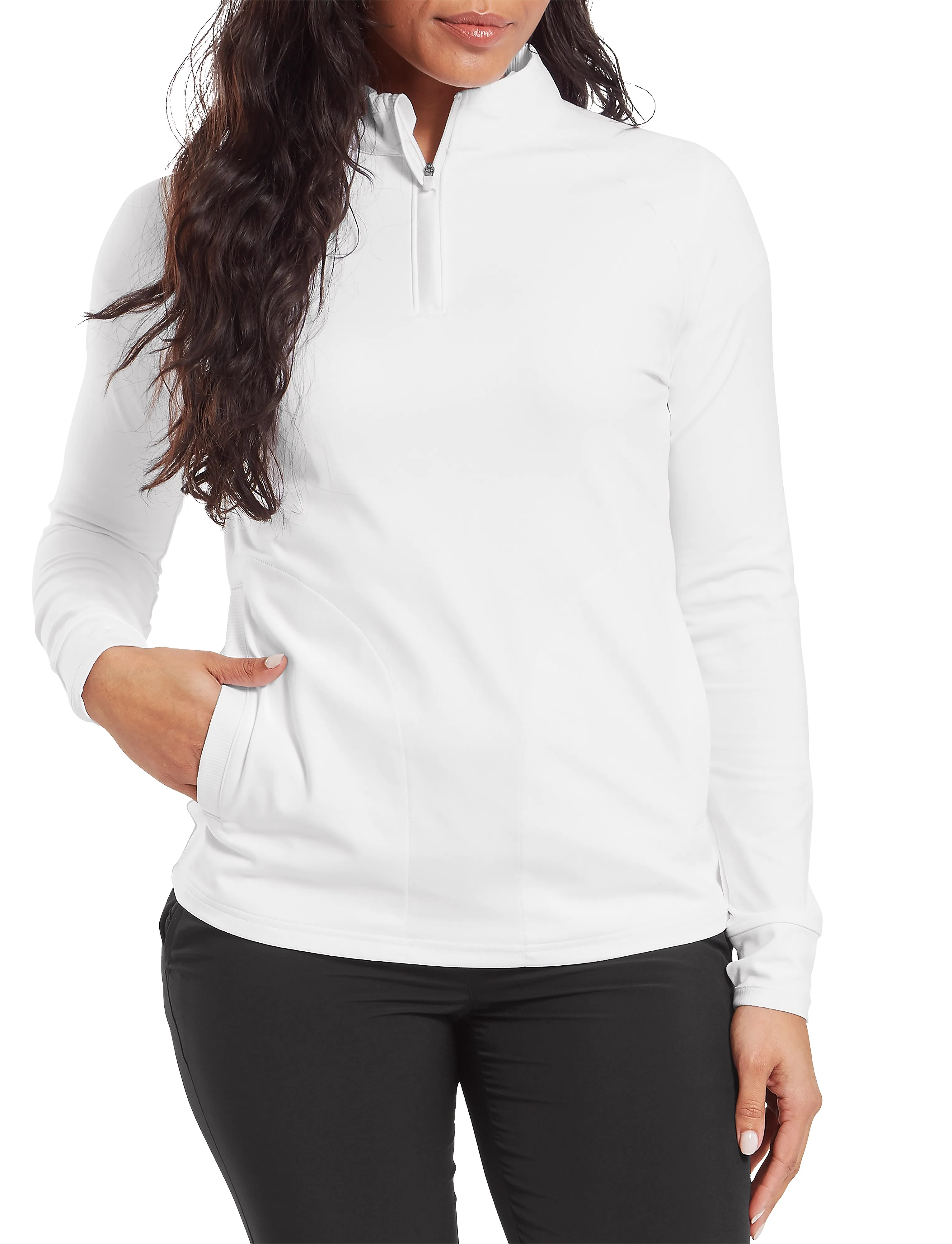 FootJoy Half-Zip Midlayer, L, Sport Base Layers, Weiß - Layer Oberteile, Frauen