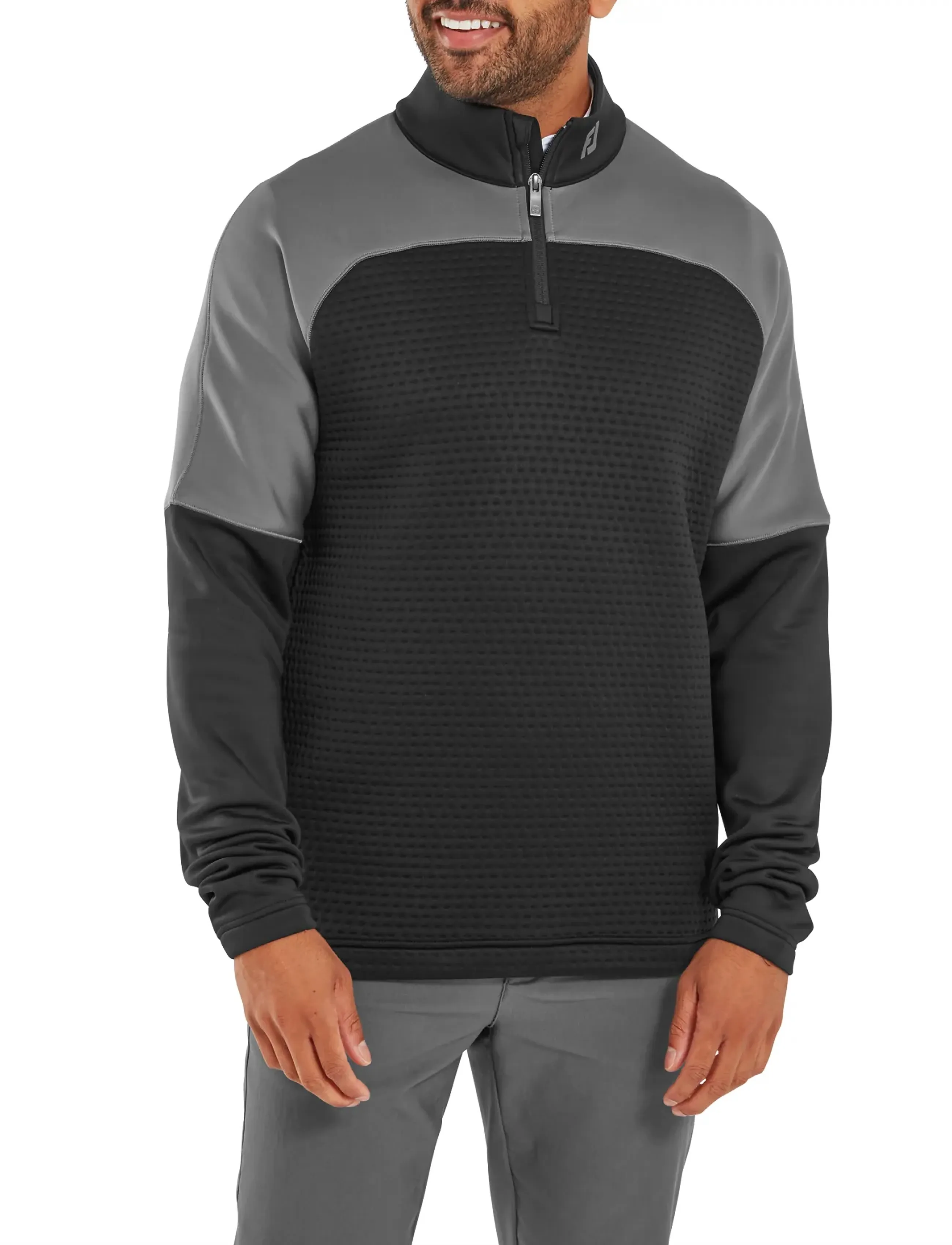 FootJoy - TS Jacquard Midlayer - fleece & midlayer - black / charcoal - 0