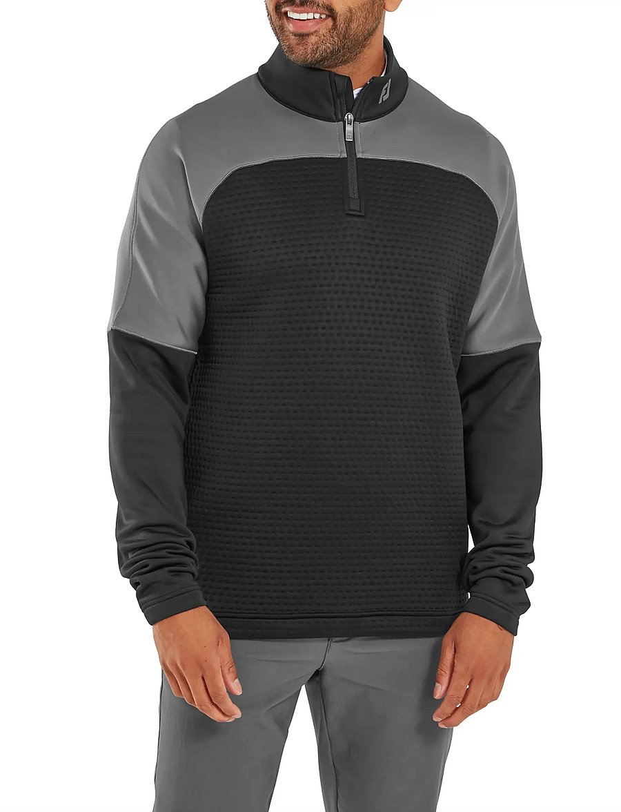 FootJoy - TS Jacquard Midlayer - fleece & midlayer - black / charcoal - 0