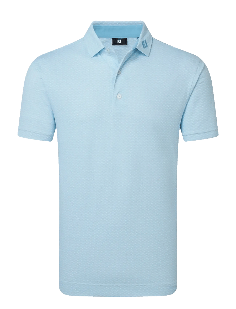 FootJoy - Scallop Geo Pique - toppar & t-shirts - blue reef - 1