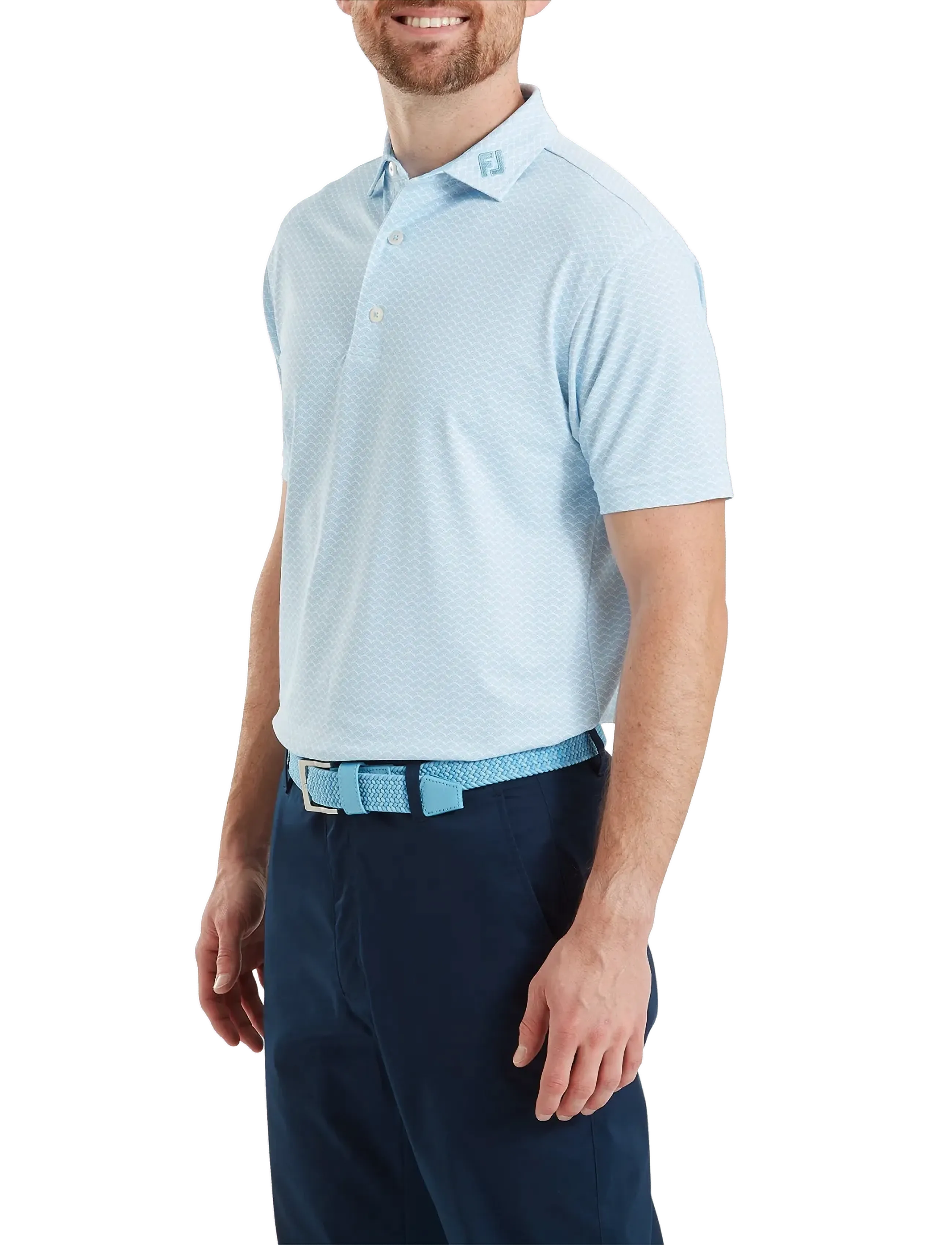 FootJoy Scallop Geo Pique - Poloshirts - BLUE REEF / blue