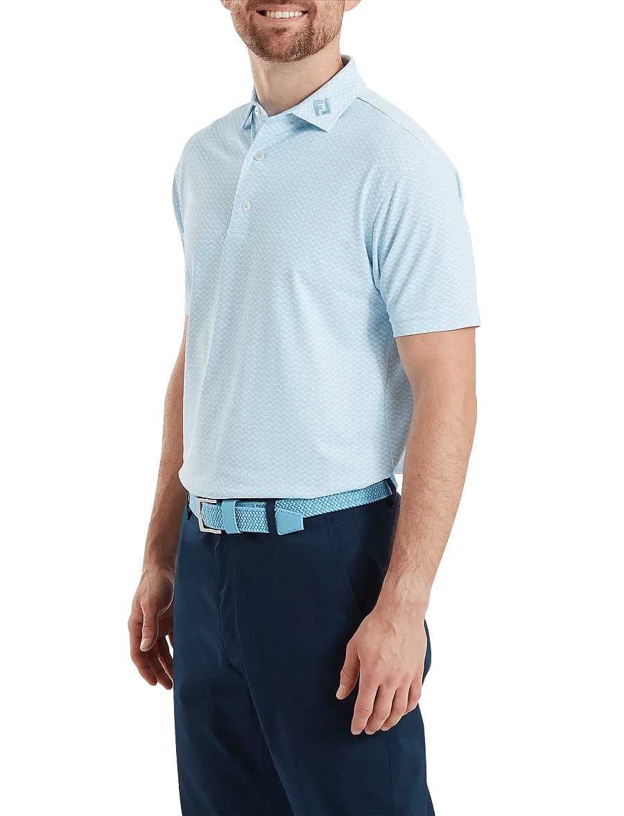 FootJoy - Scallop Geo Pique - toppar & t-shirts - blue reef - 0