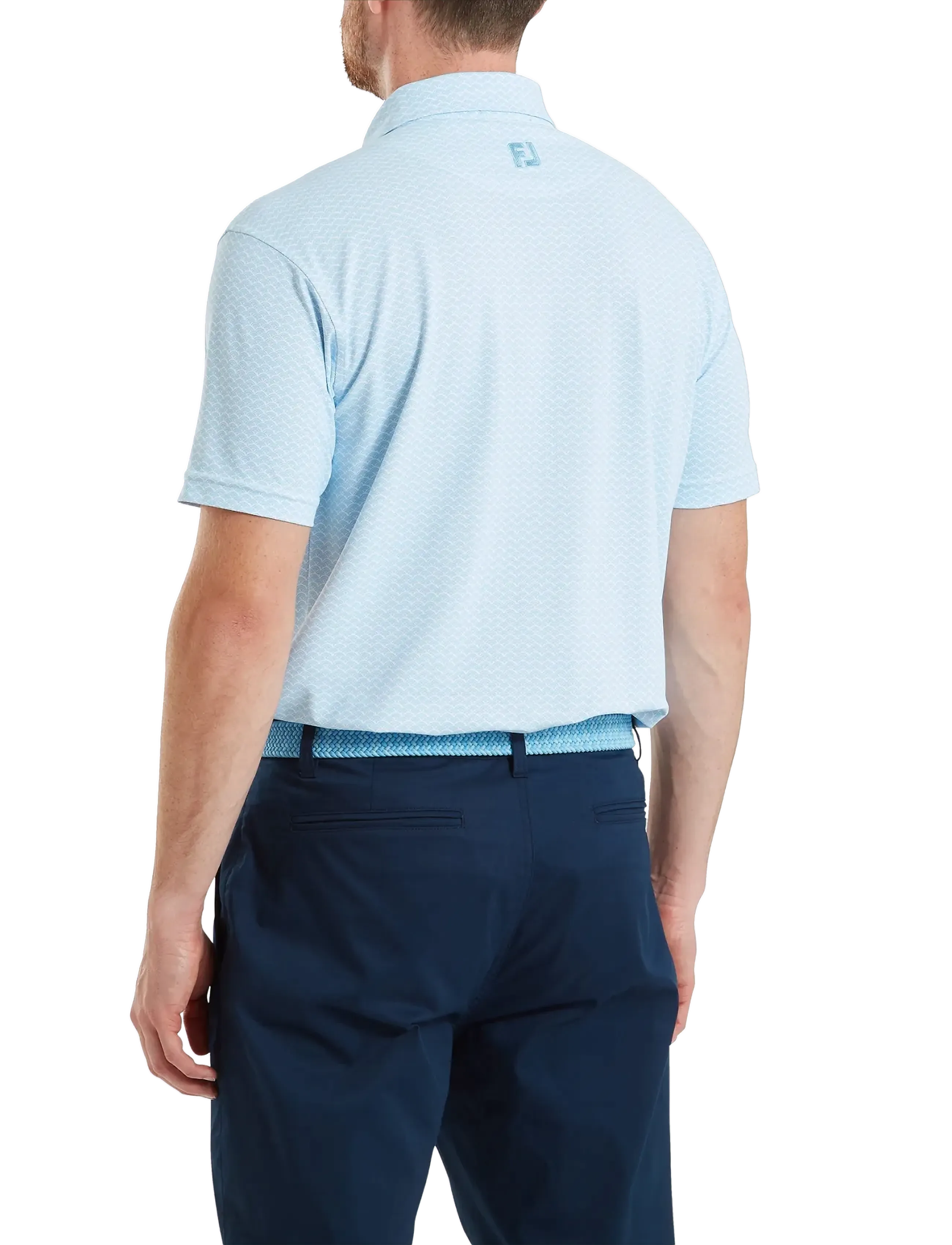 FootJoy - Scallop Geo Pique - toppar & t-shirts - blue reef - 3