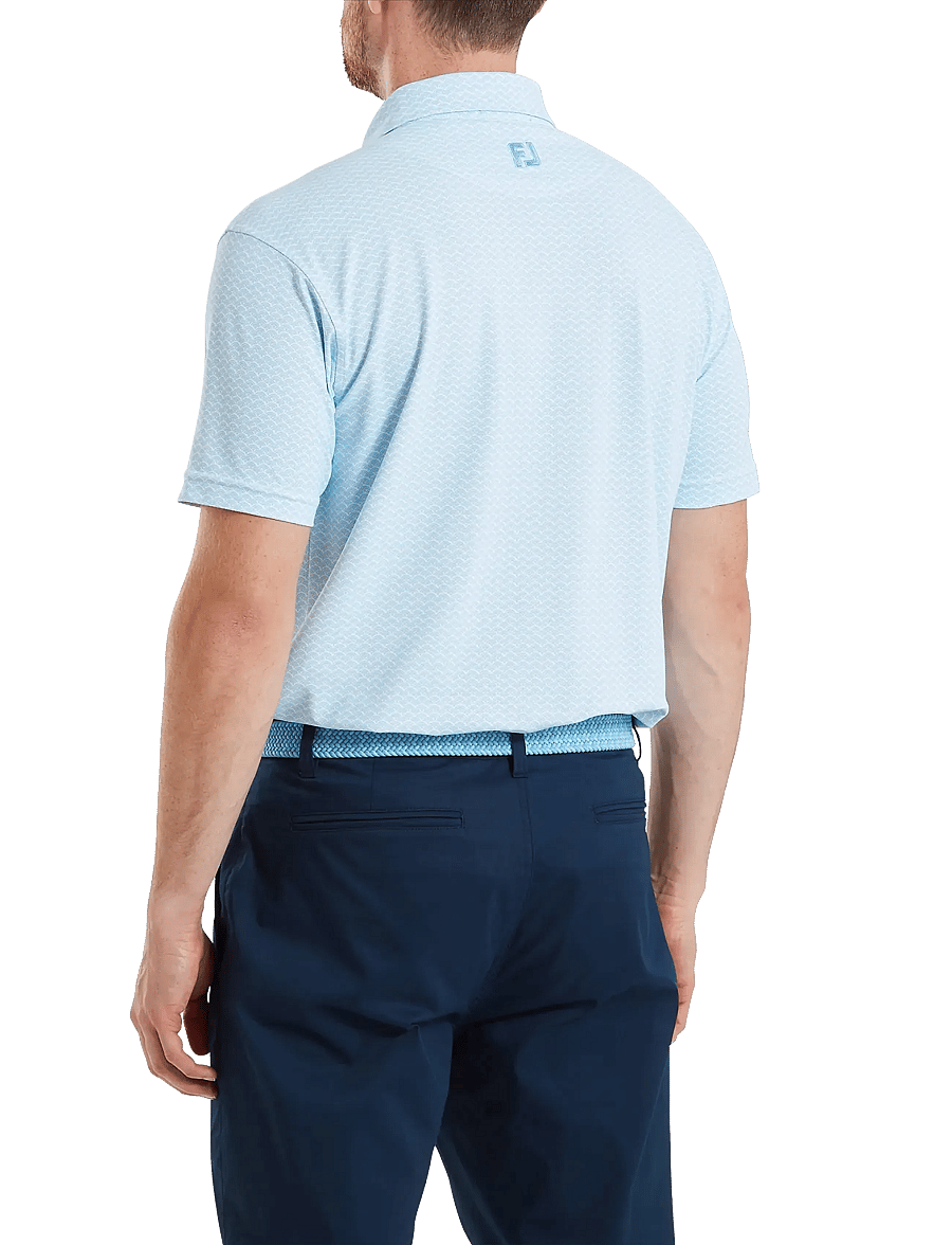 FootJoy - Scallop Geo Pique - toppar & t-shirts - blue reef - 3