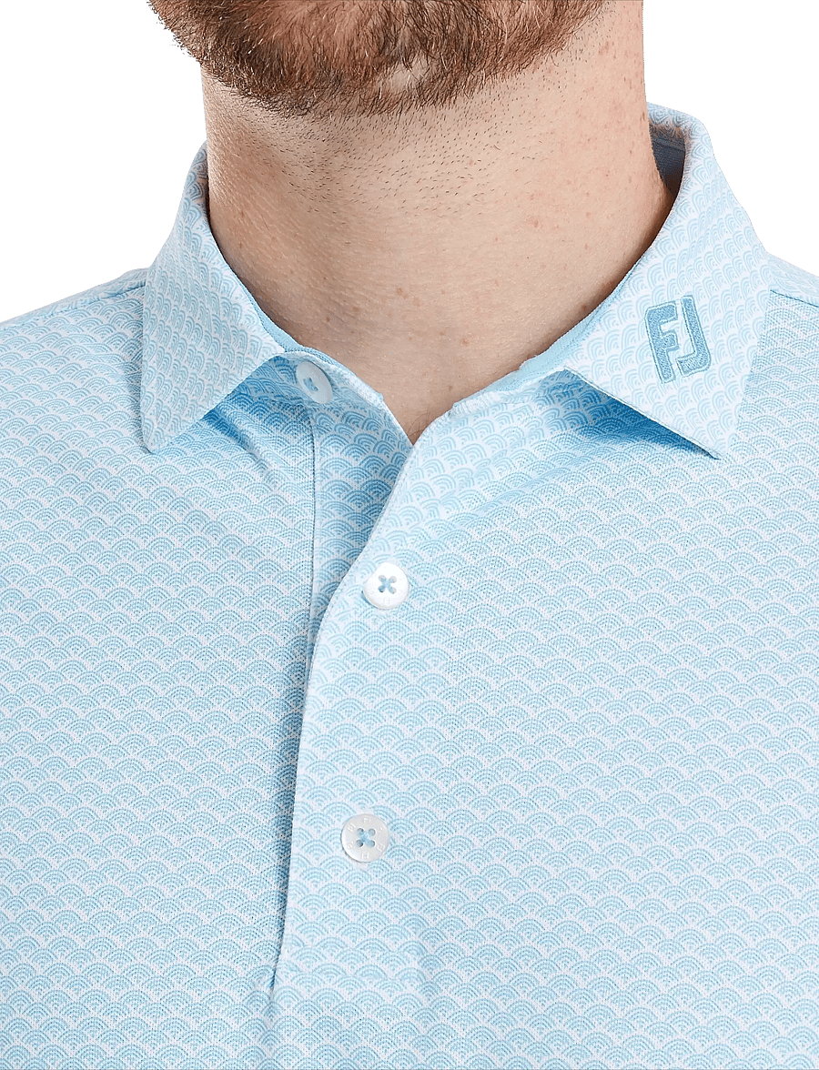 FootJoy - Scallop Geo Pique - toppar & t-shirts - blue reef - 4