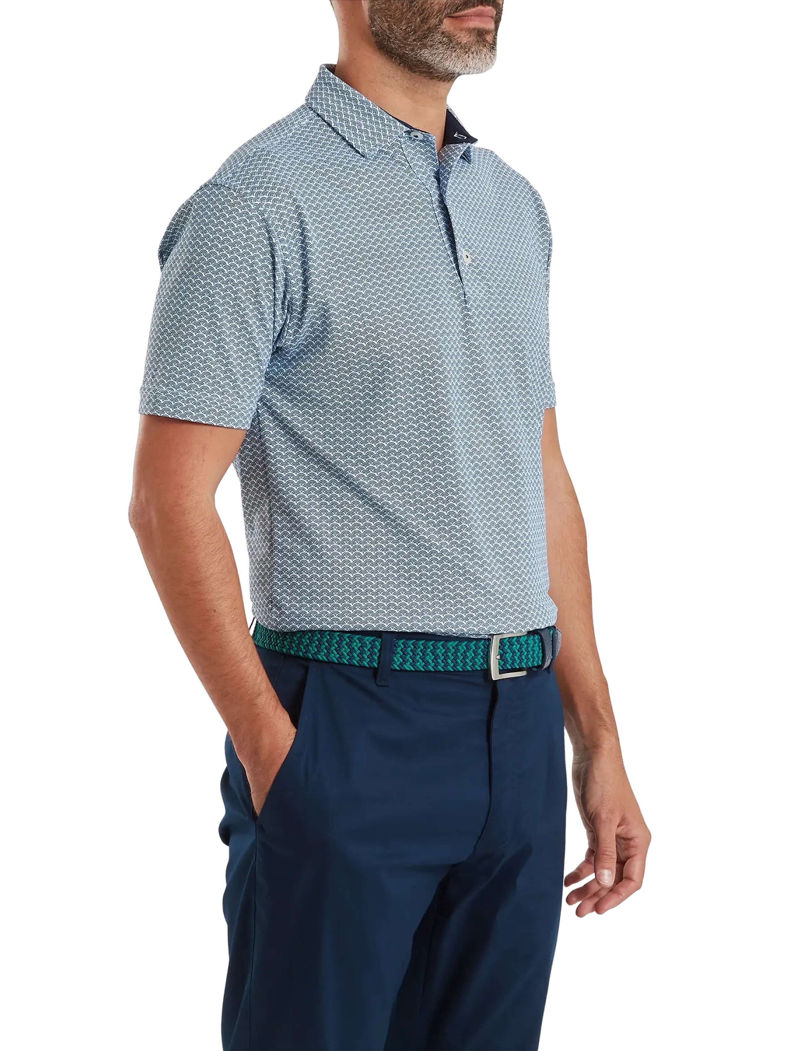 FootJoy Scallop Geo Pique - Poloshirts - NAVY / blue