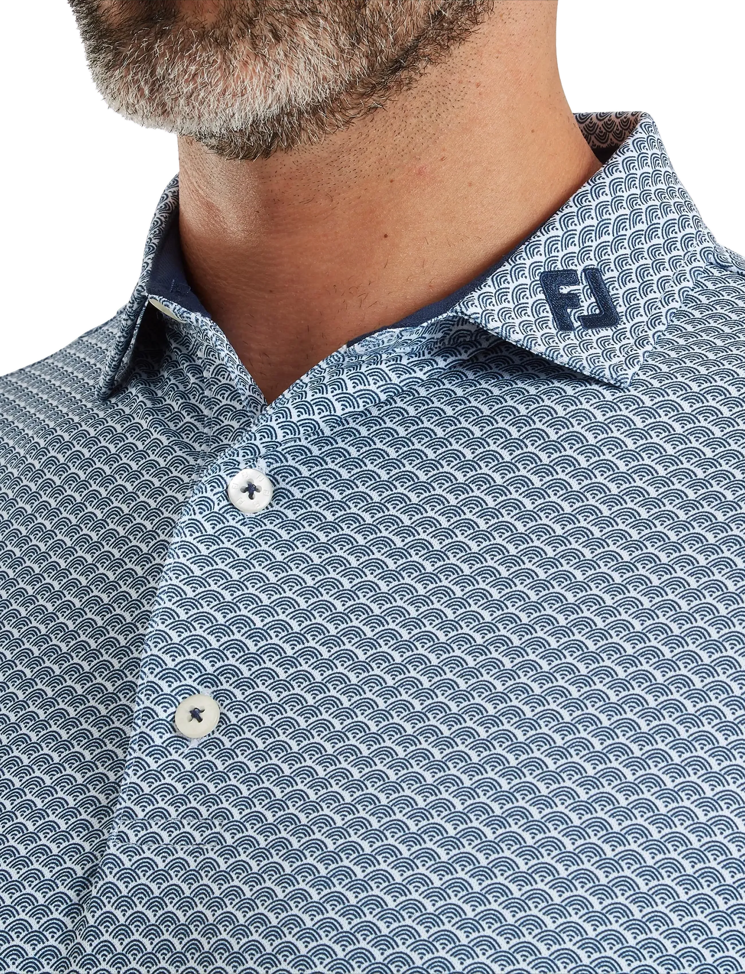 FootJoy - Scallop Geo Pique - toppar og stuttermabolir - navy - 4