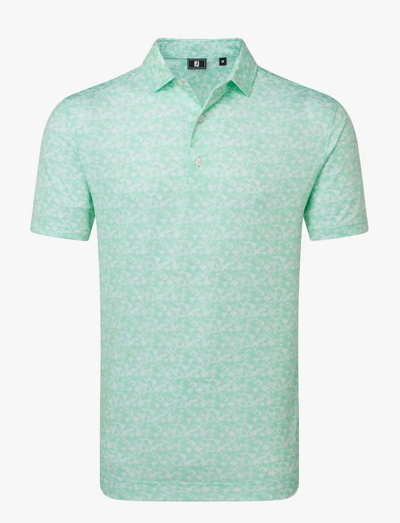 FootJoy - Hidden Palm Print Lisle - polos - sea glass / white - 1