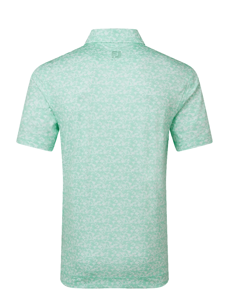 FootJoy - Hidden Palm Print Lisle - oberteile & t-shirts - sea glass / white - 2