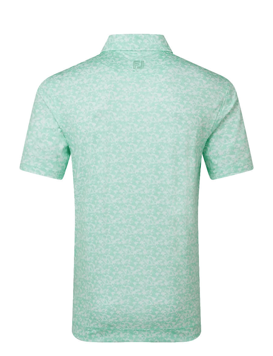 FootJoy - Hidden Palm Print Lisle - oberteile & t-shirts - sea glass / white - 2