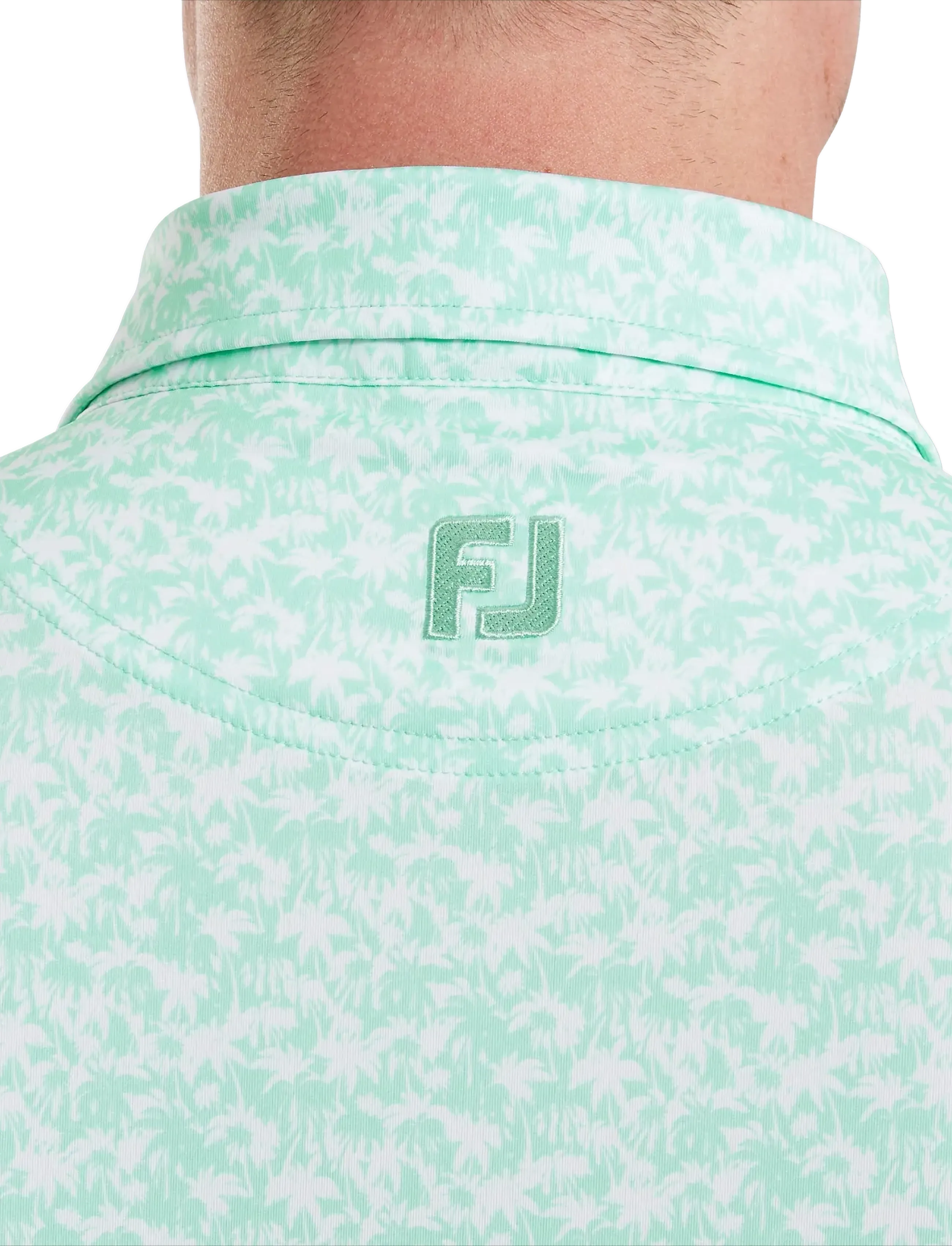 FootJoy - Hidden Palm Print Lisle - piqueskjorter - sea glass / white - 4