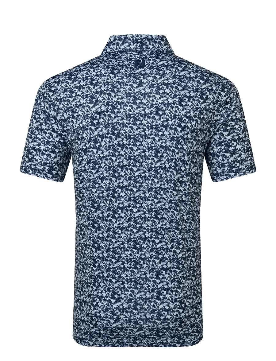 FootJoy - Hidden Palm Print Lisle - oberteile & t-shirts - navy / white - 2